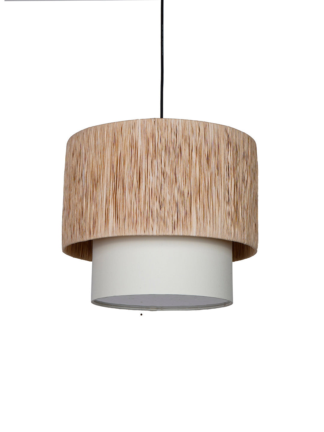Rafia14 Inch Wide Double Drum Pendant Light - Natural Elegance for Your Space