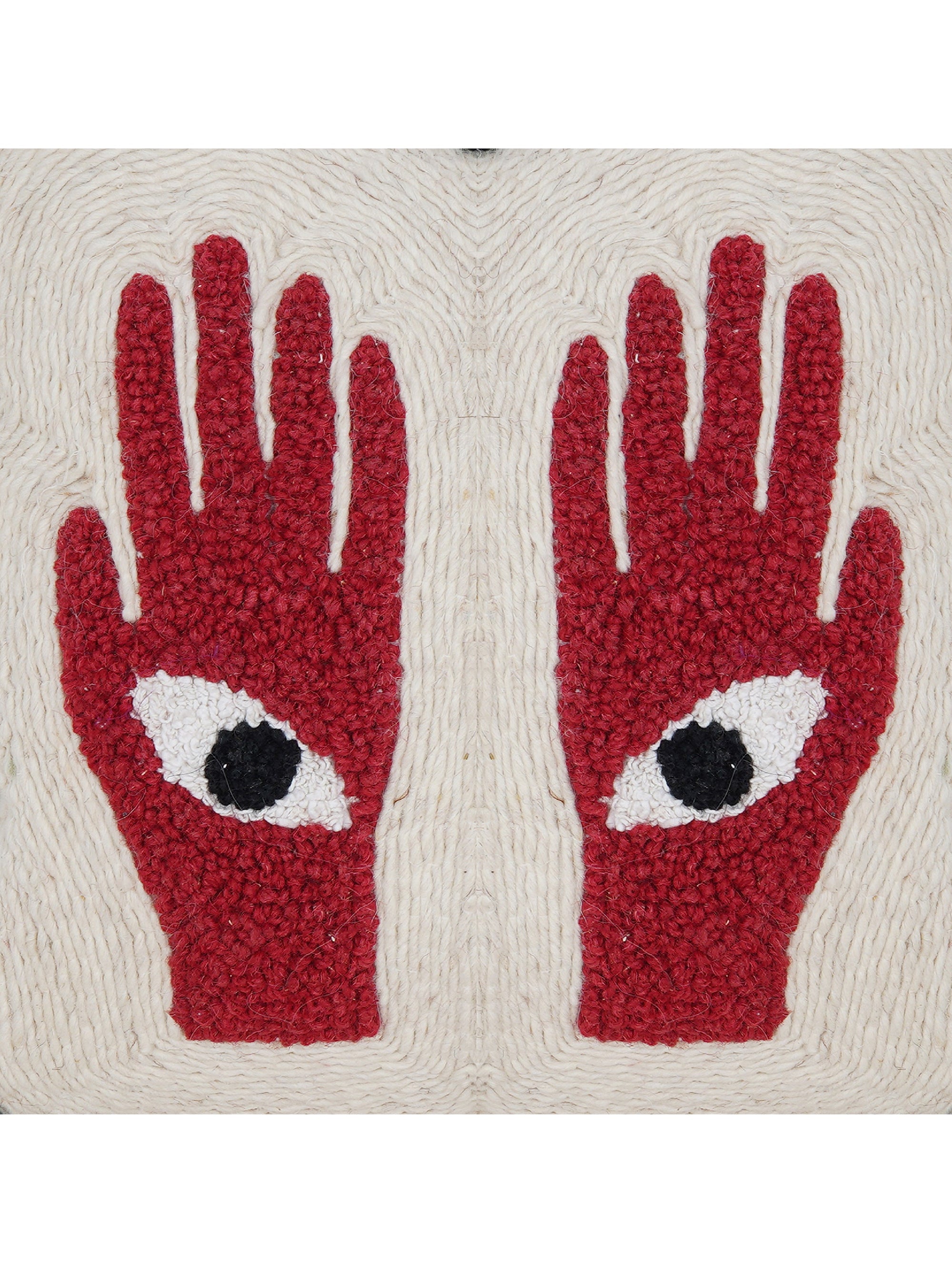 Cushion Cover - Red Hands Embroidered