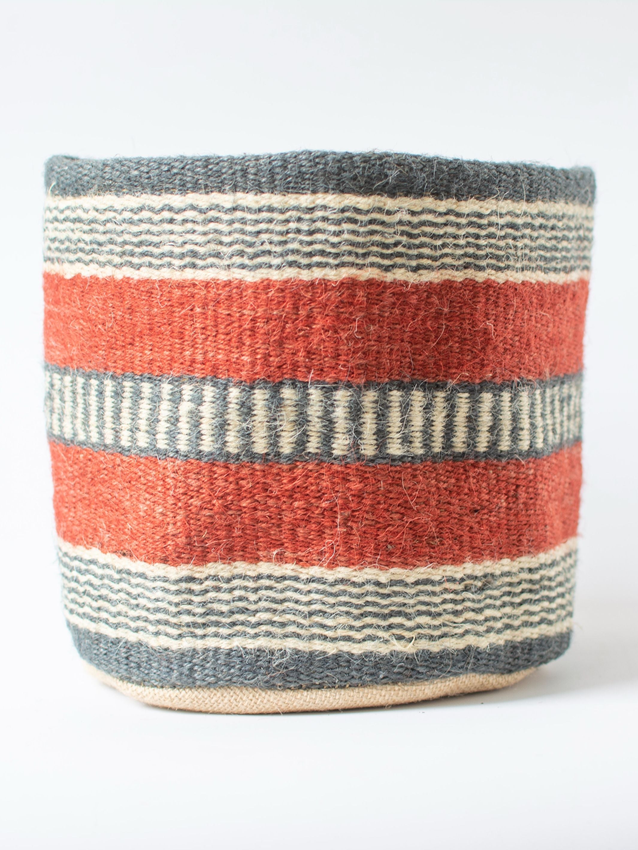 Red Jute Handwoven Basket Medium