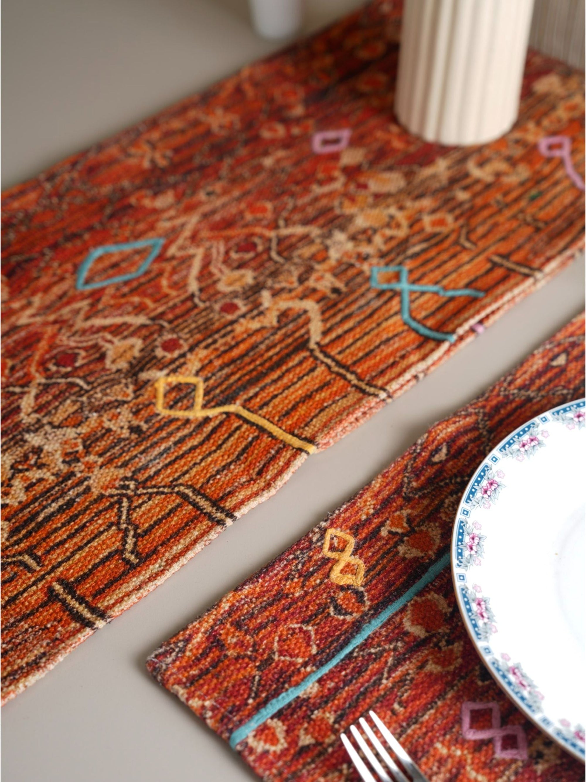 Table Runner - Handloom Regal Maze