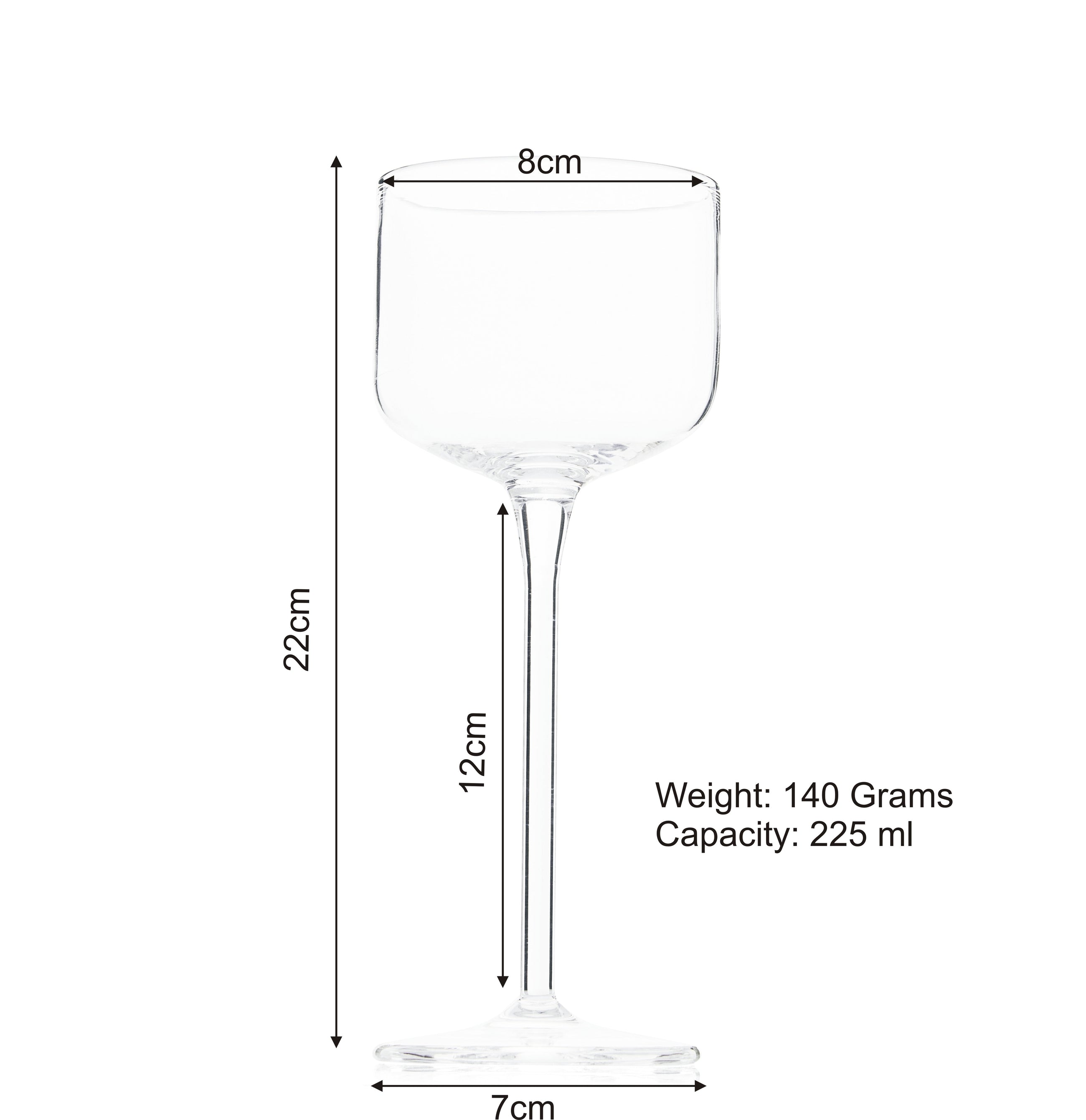 Manhattan Designer Cocktail Glass | 225ml | Set of 2,4,6