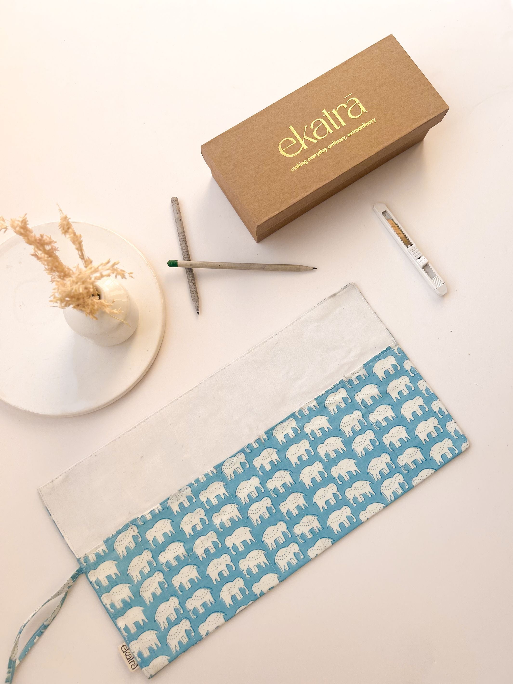 Roll Up Case - Elephant Print