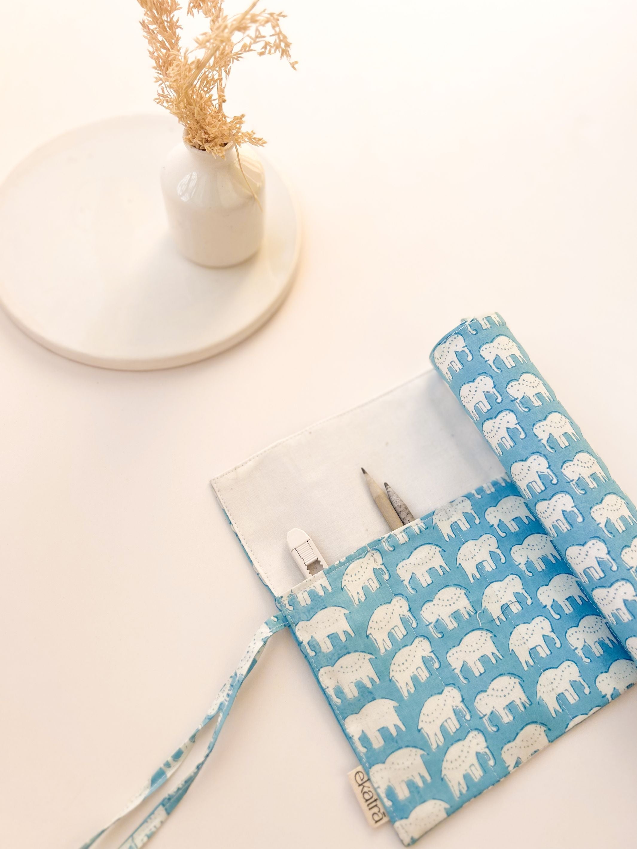 Roll Up Case - Elephant Print