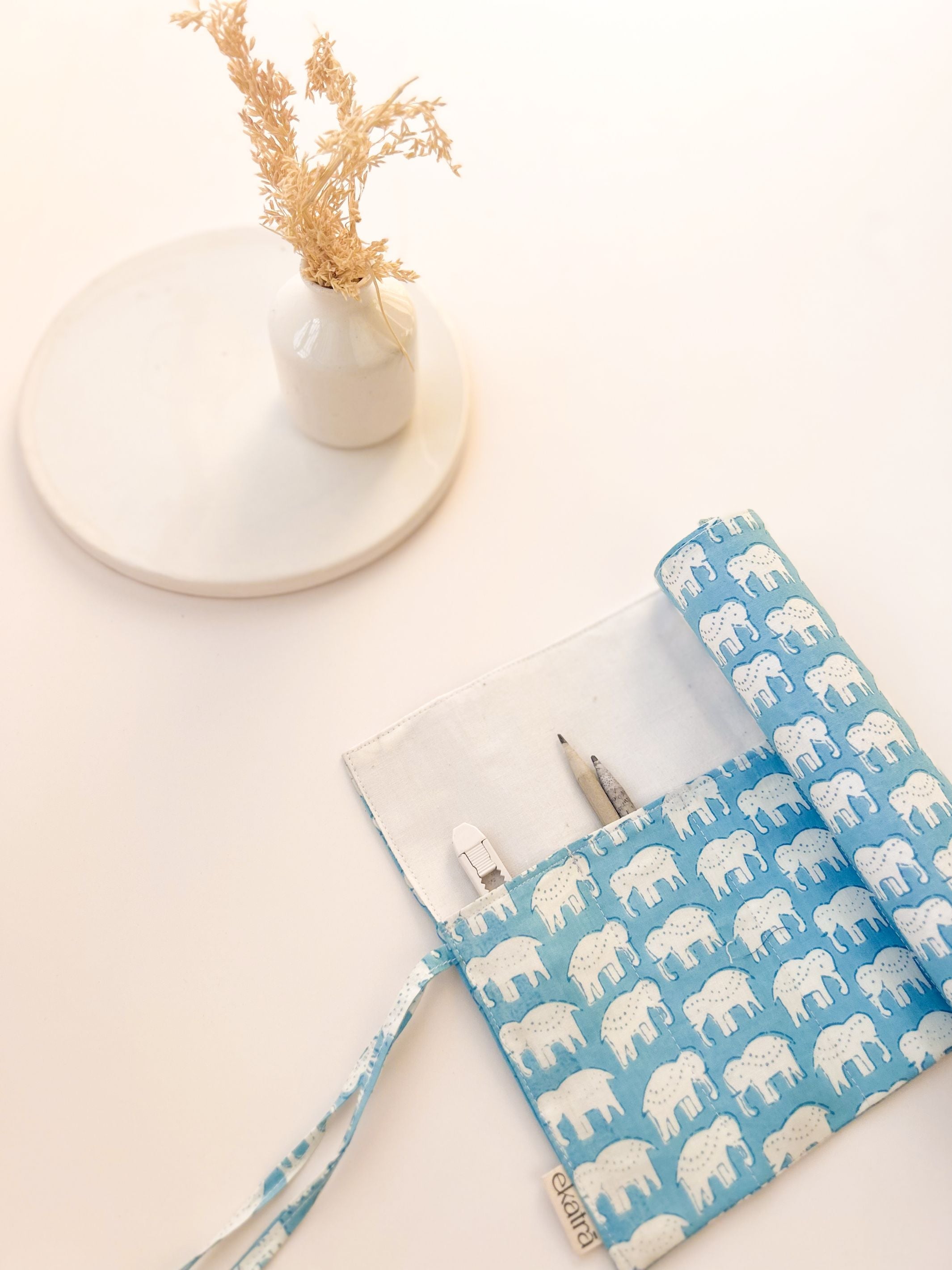 Roll Up Case - Elephant Print