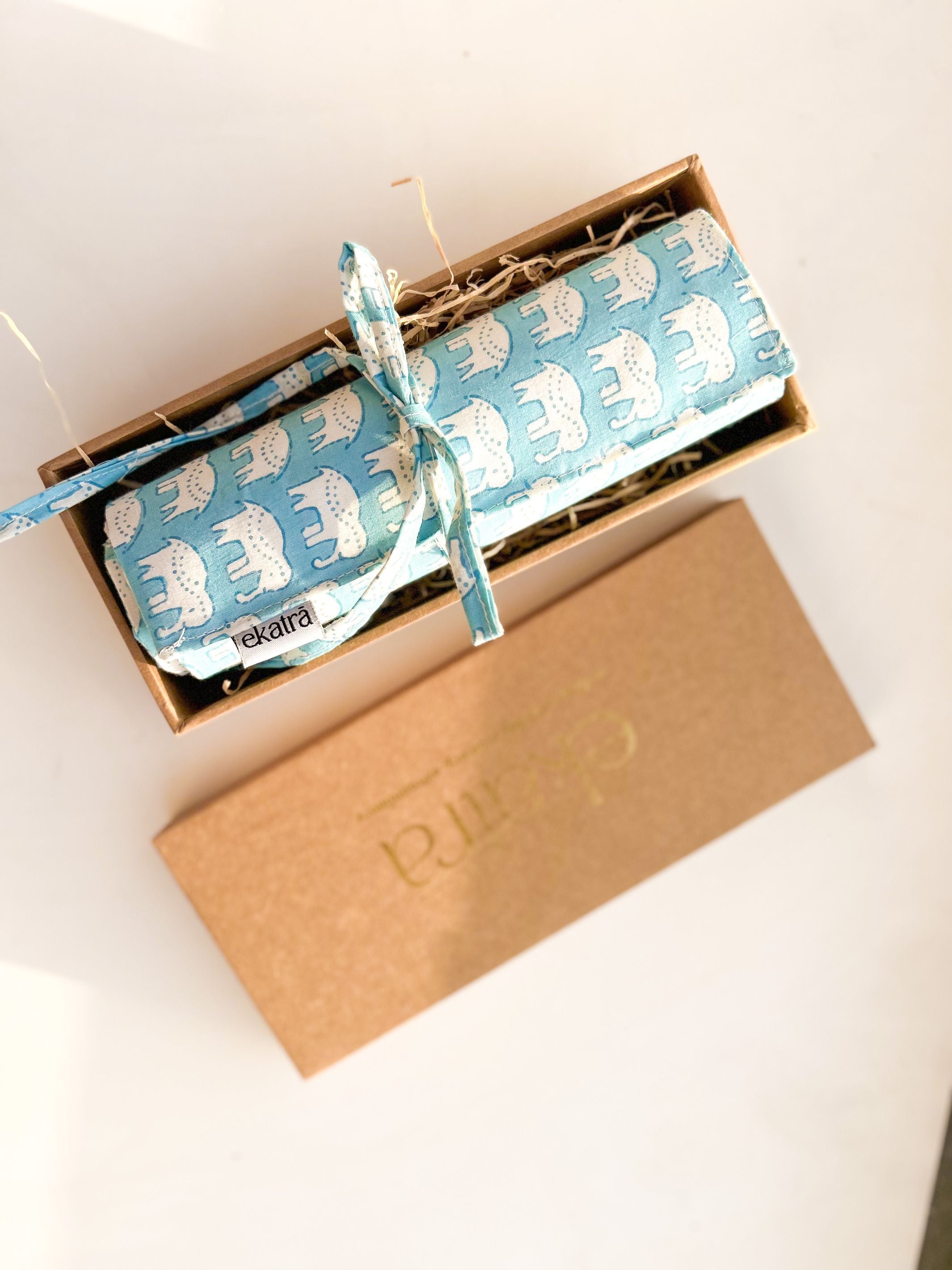 Roll Up Case - Elephant Print