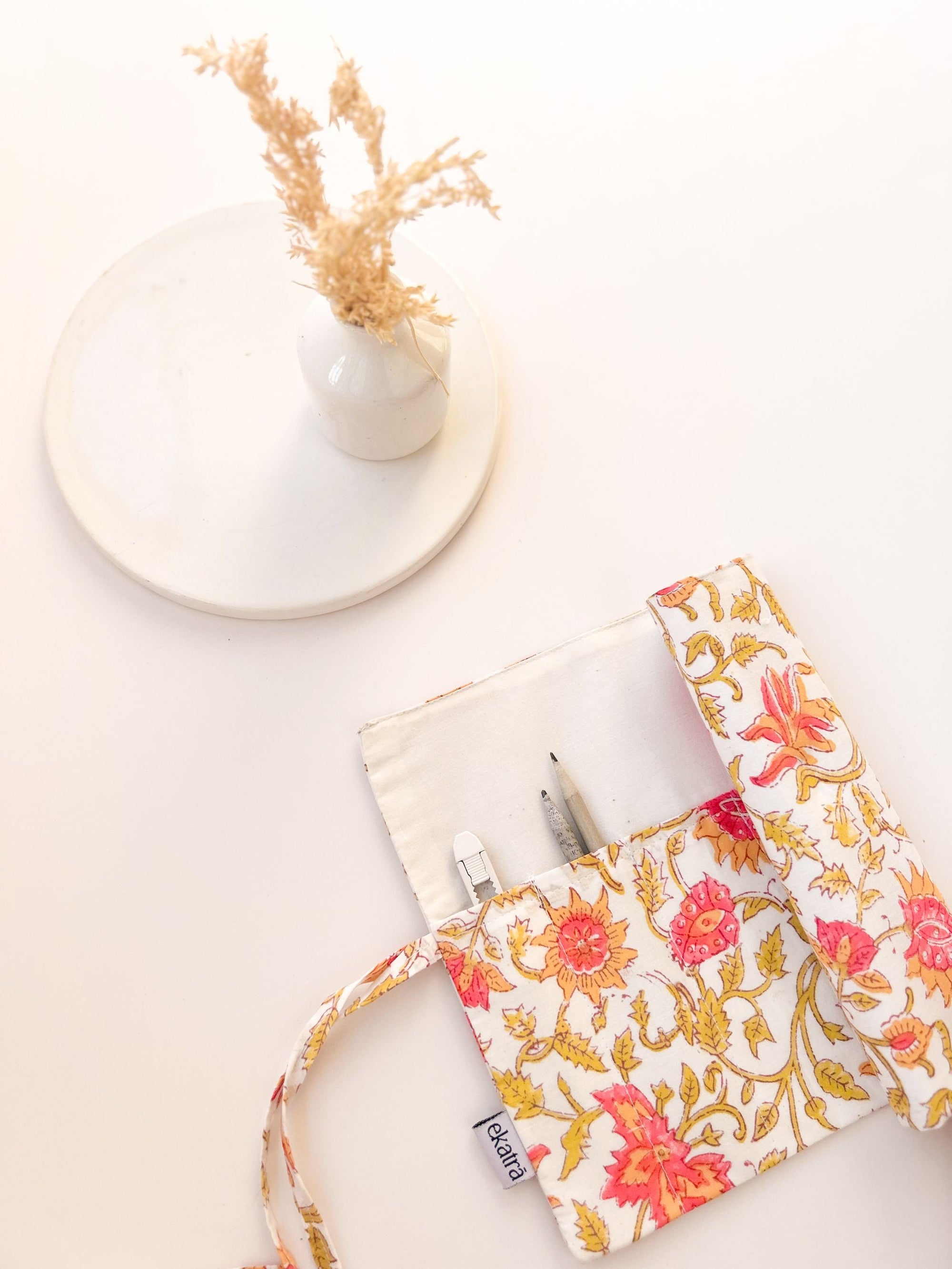 Roll Up Case - Pink Floral
