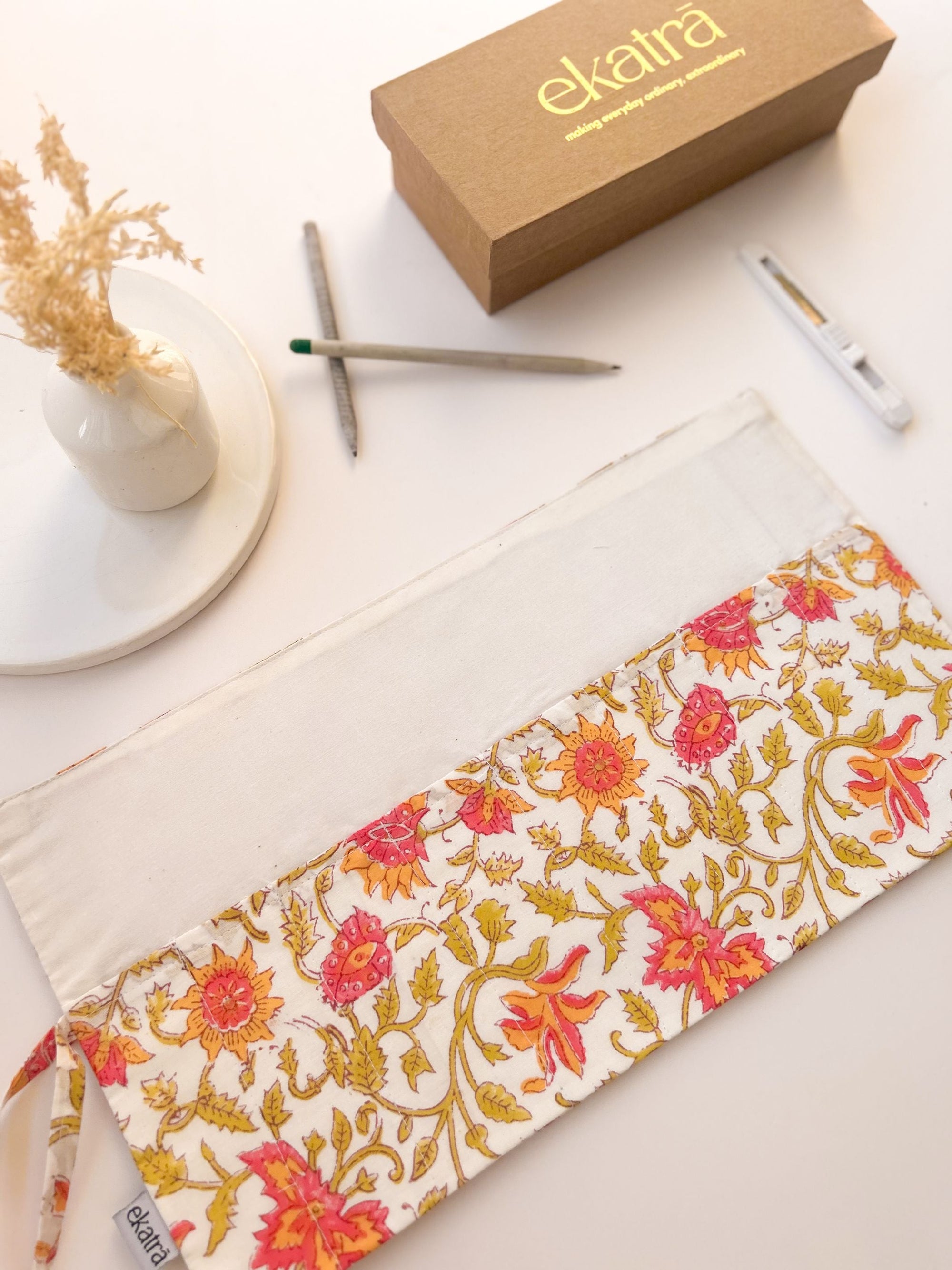 Roll Up Case - Pink Floral
