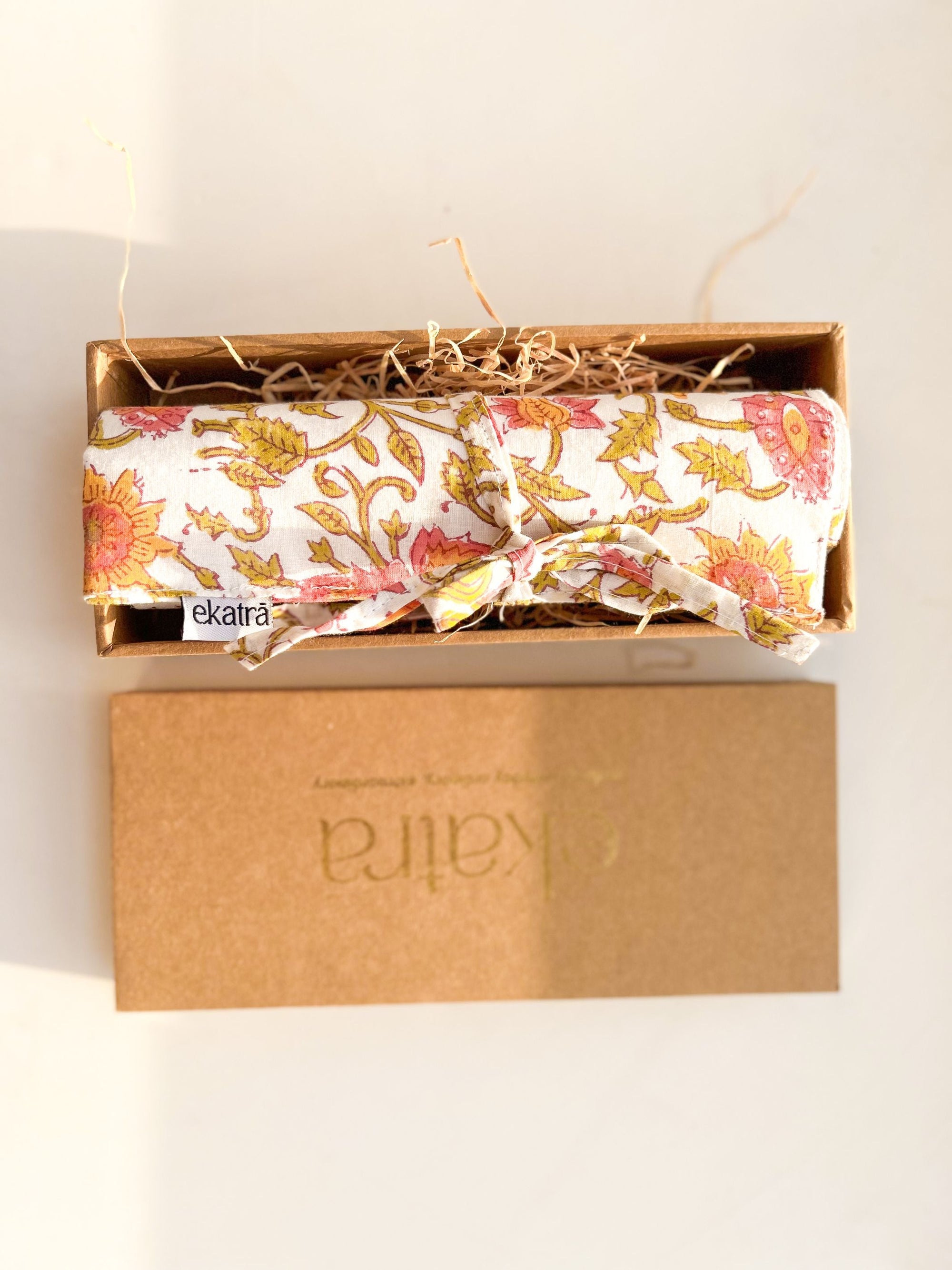 Roll Up Case - Pink Floral
