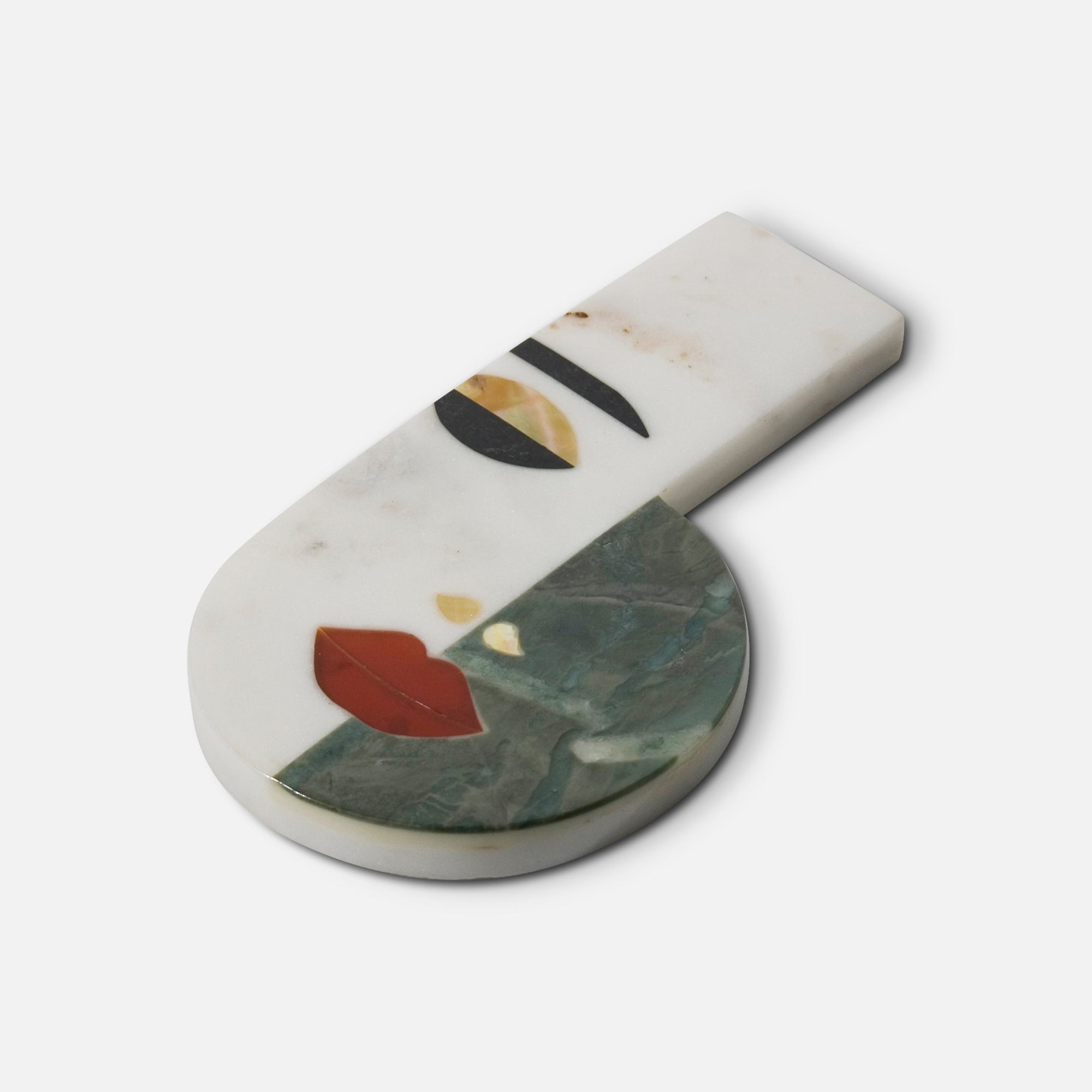 CECILIA - IVORY MULTI MARBLE TRIVET COASTER