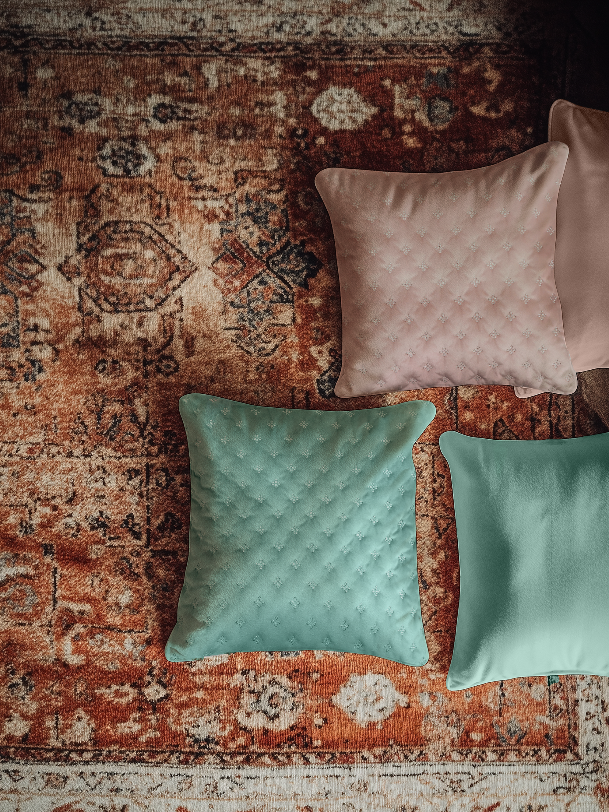 Aayat Aqua Velvet Cushion
