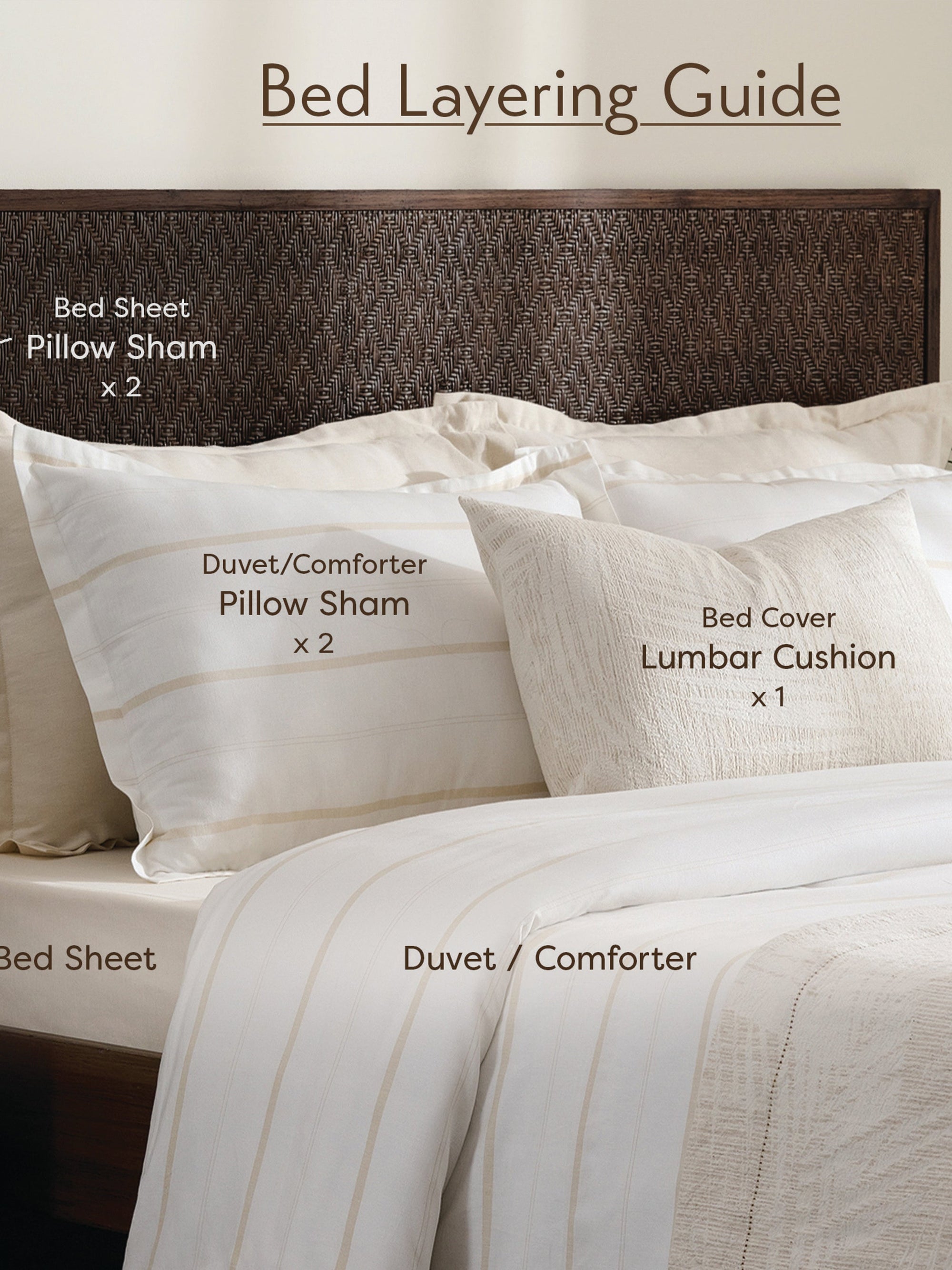 Sand Stripe Cotton Bamboo Chambray Duvet Cover