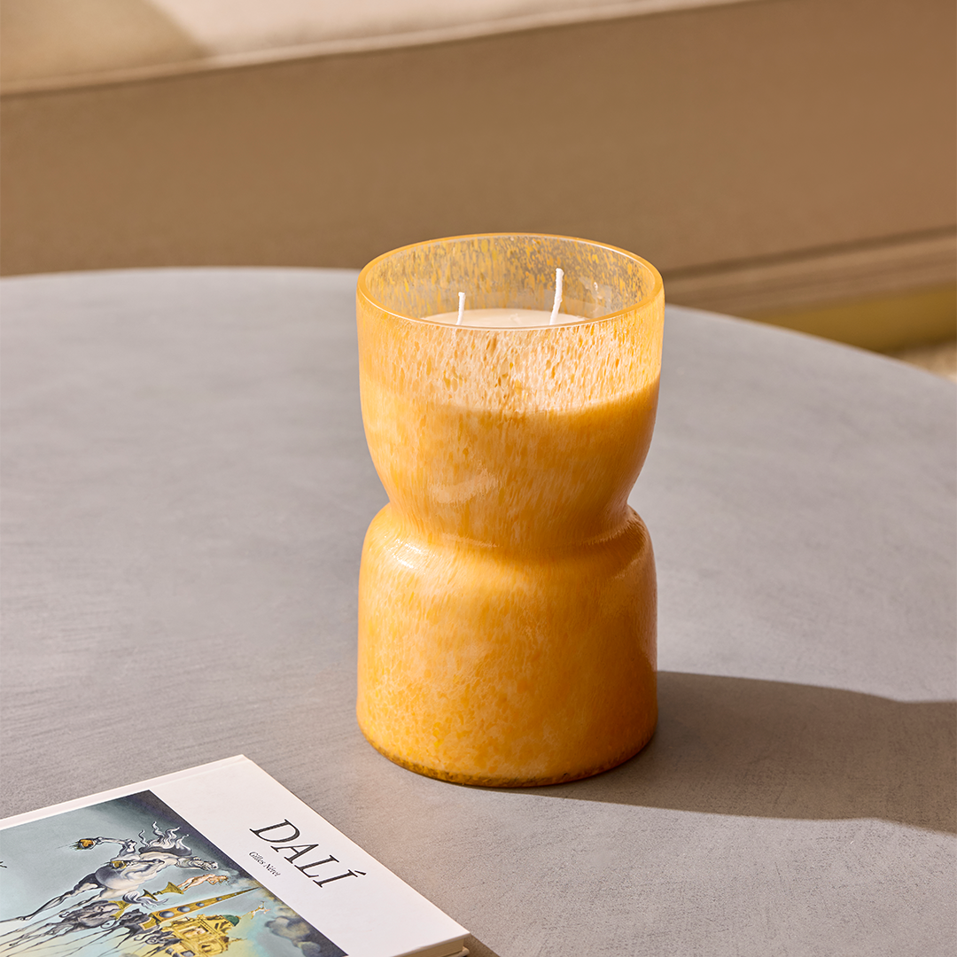 Sand - amber gold candle Glass Vase