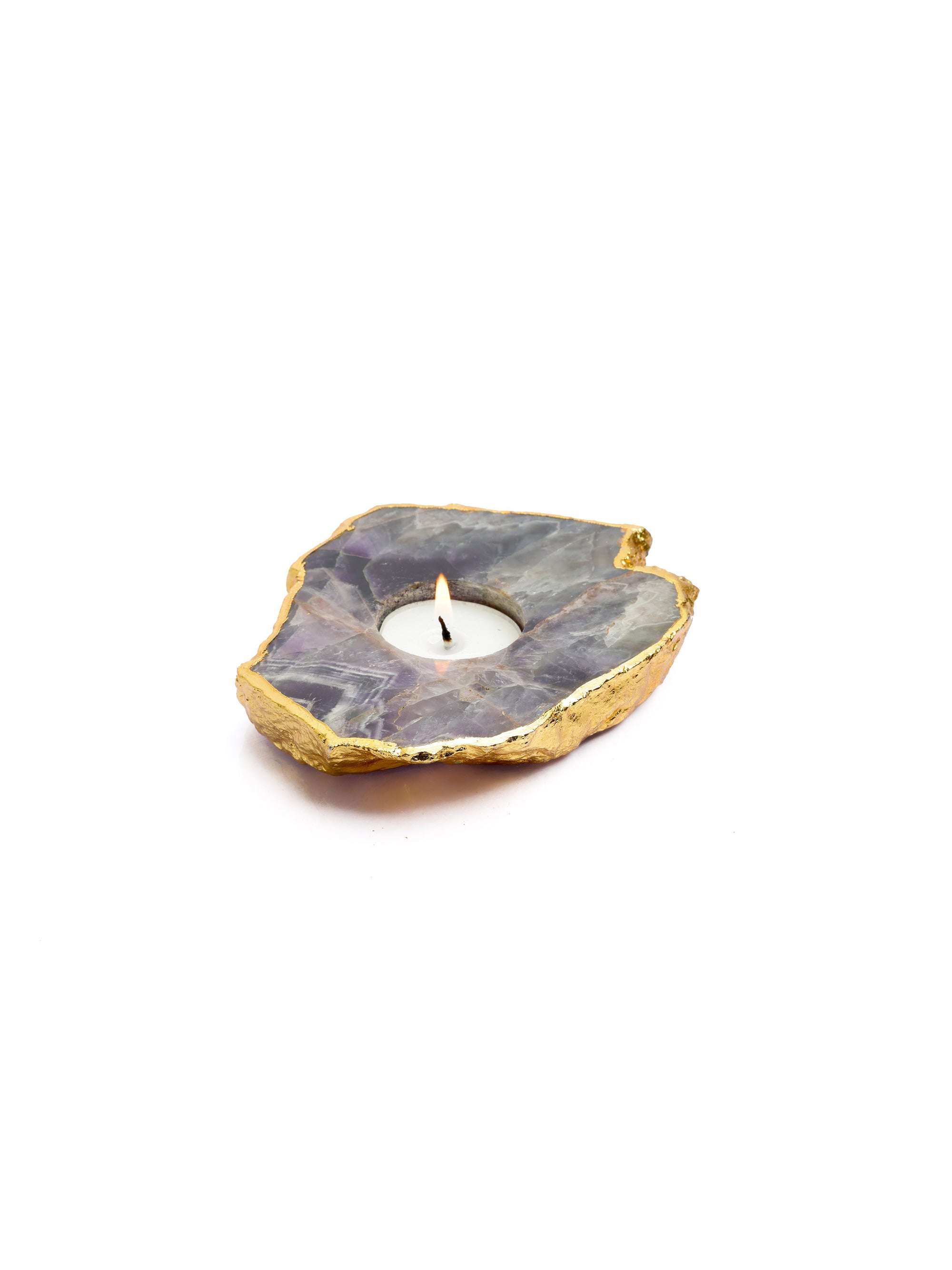 Semi Precious Tea Light Holder - Amethyst