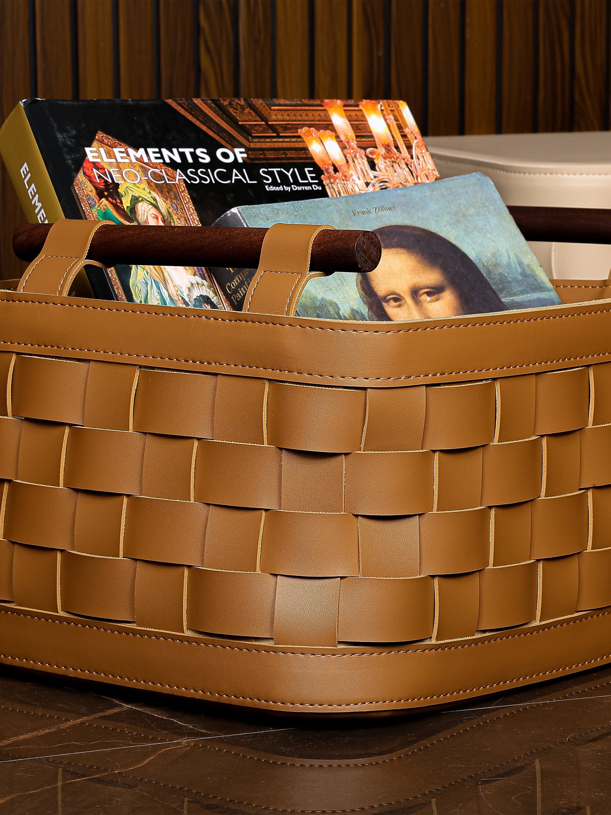 Soiree Leather Basket - Brown