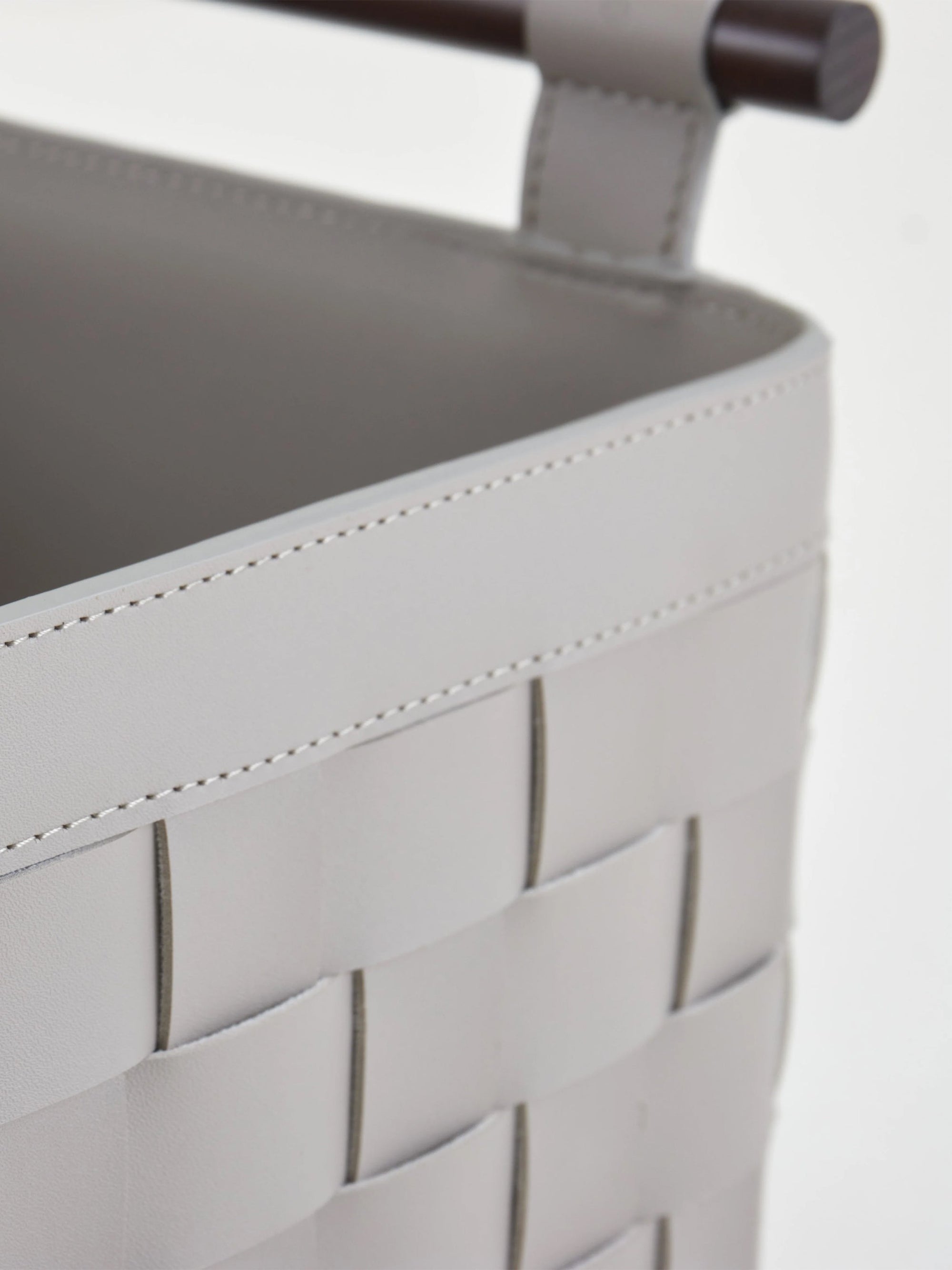 Soiree Leather Basket - Grey