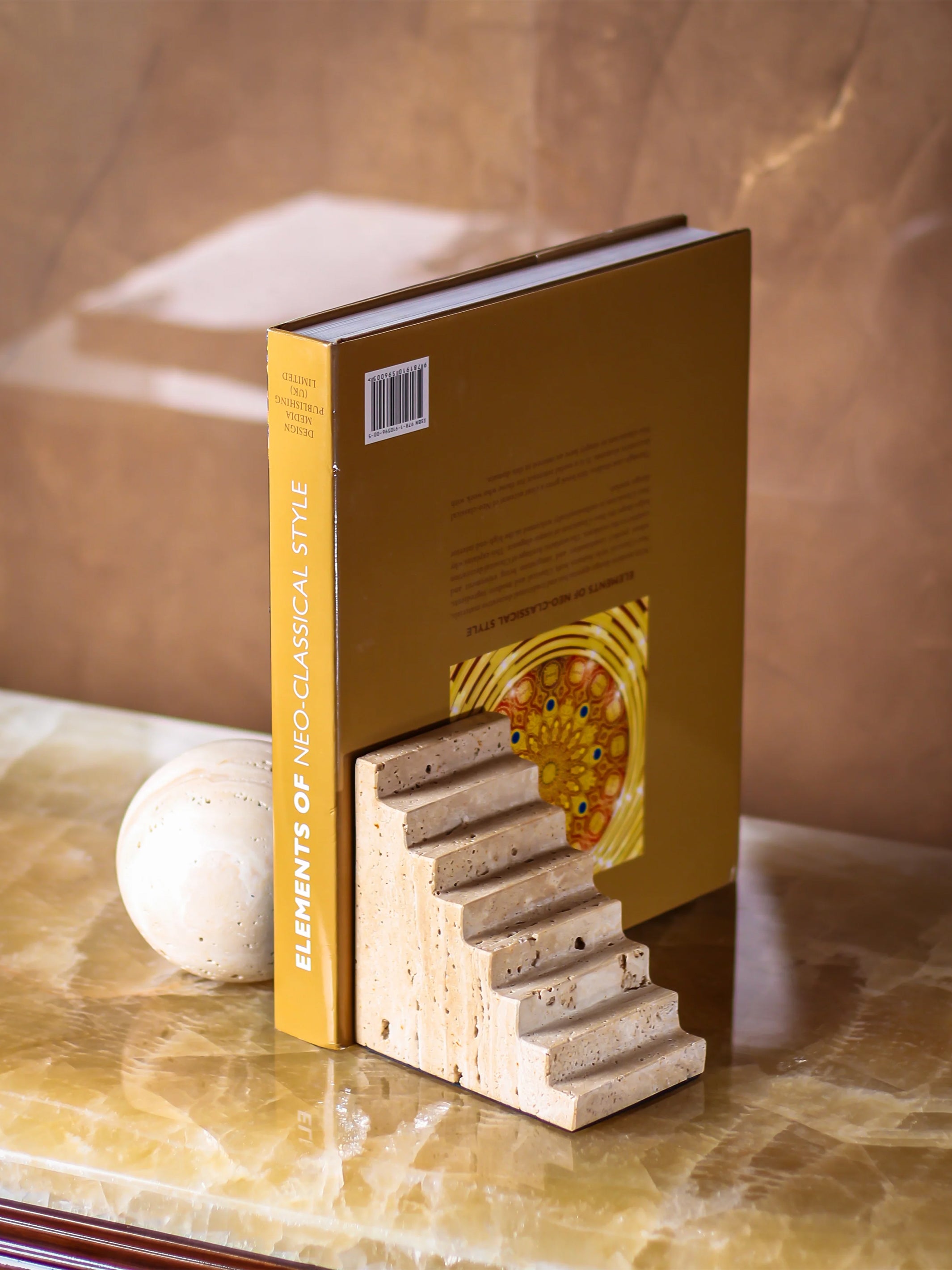 Sphere And Stair Marble Bookend