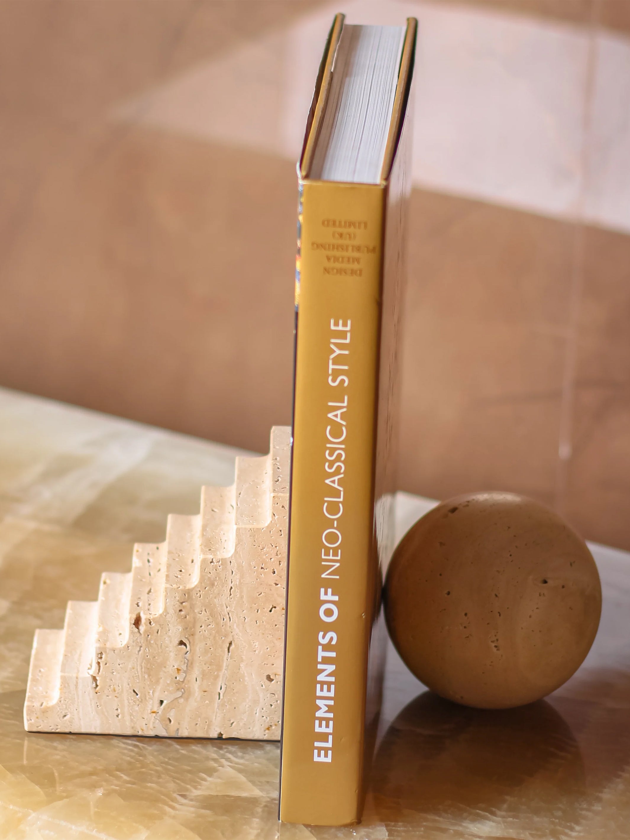 Sphere And Stair Marble Bookend