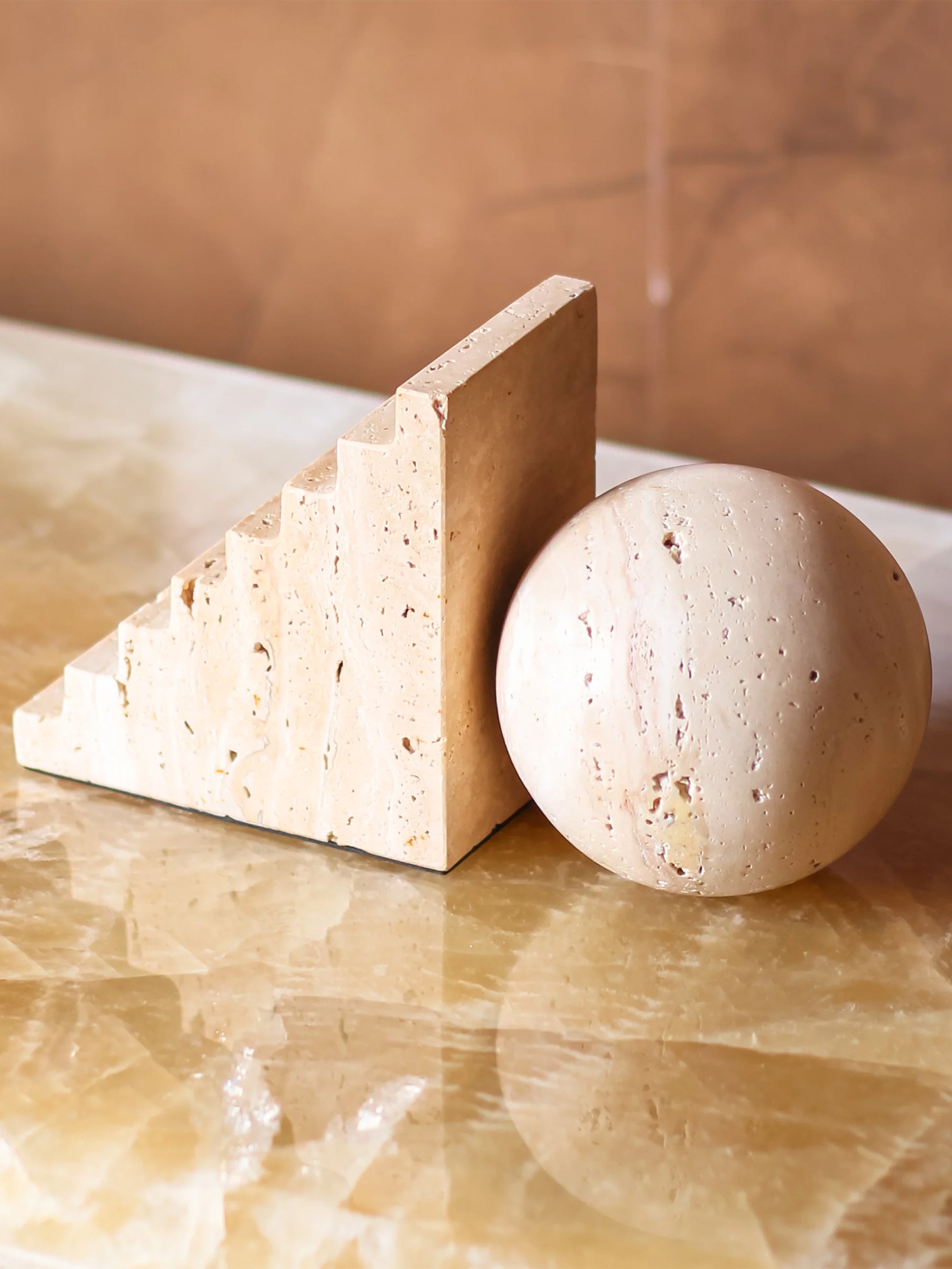 Sphere And Stair Marble Bookend