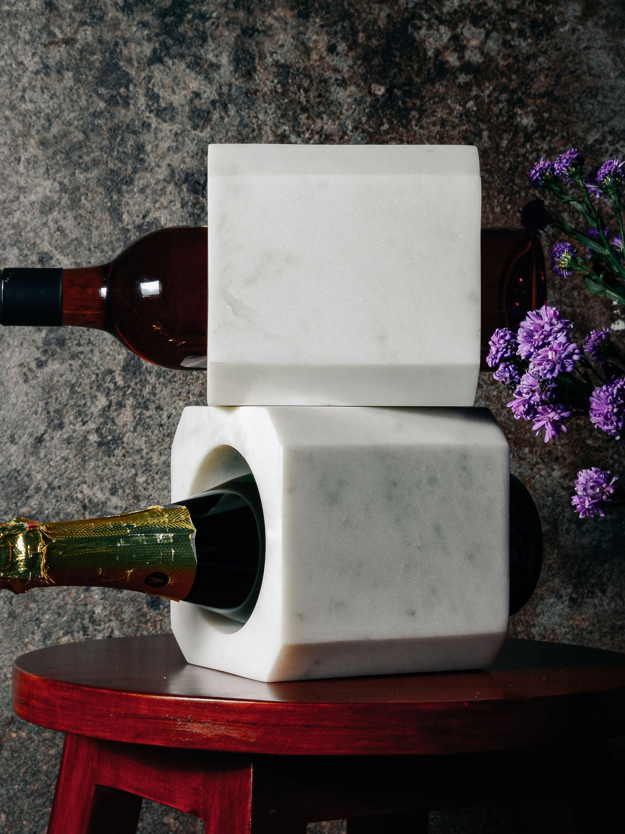Square Marble Wine Bottle Holder