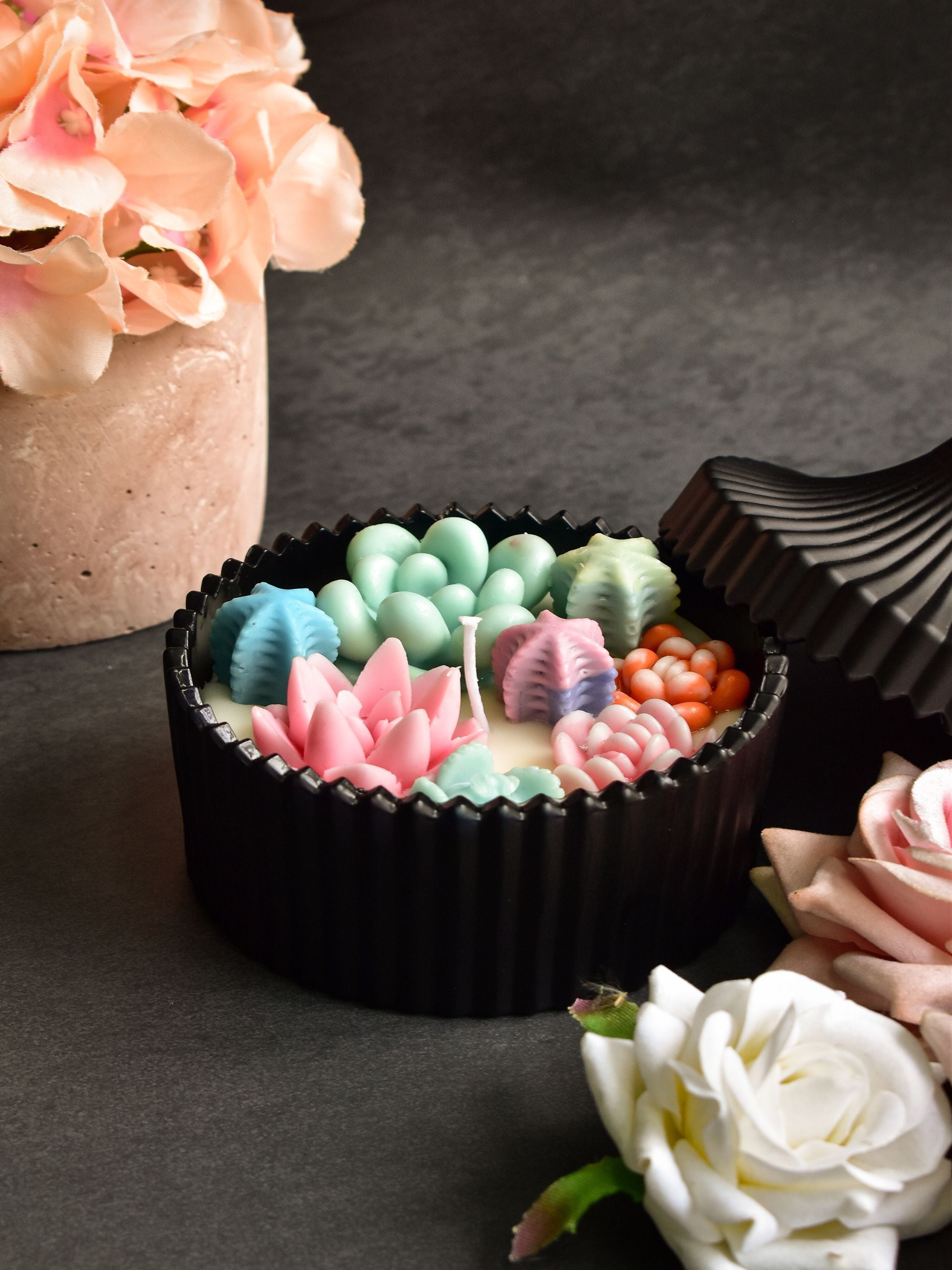 Cactus & Echeveria Elegance Candle