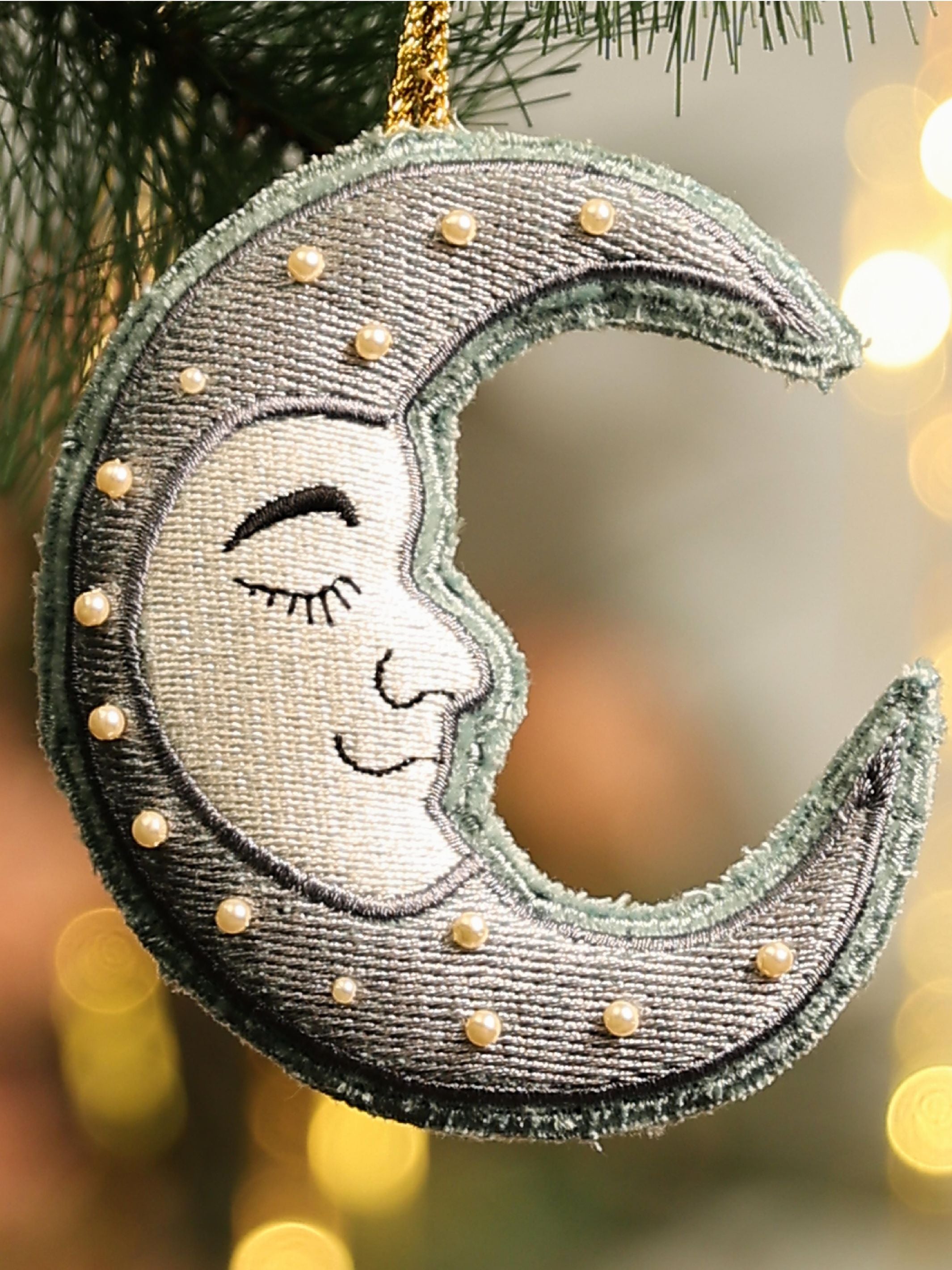 Celestial Christmas Fabric Ornaments