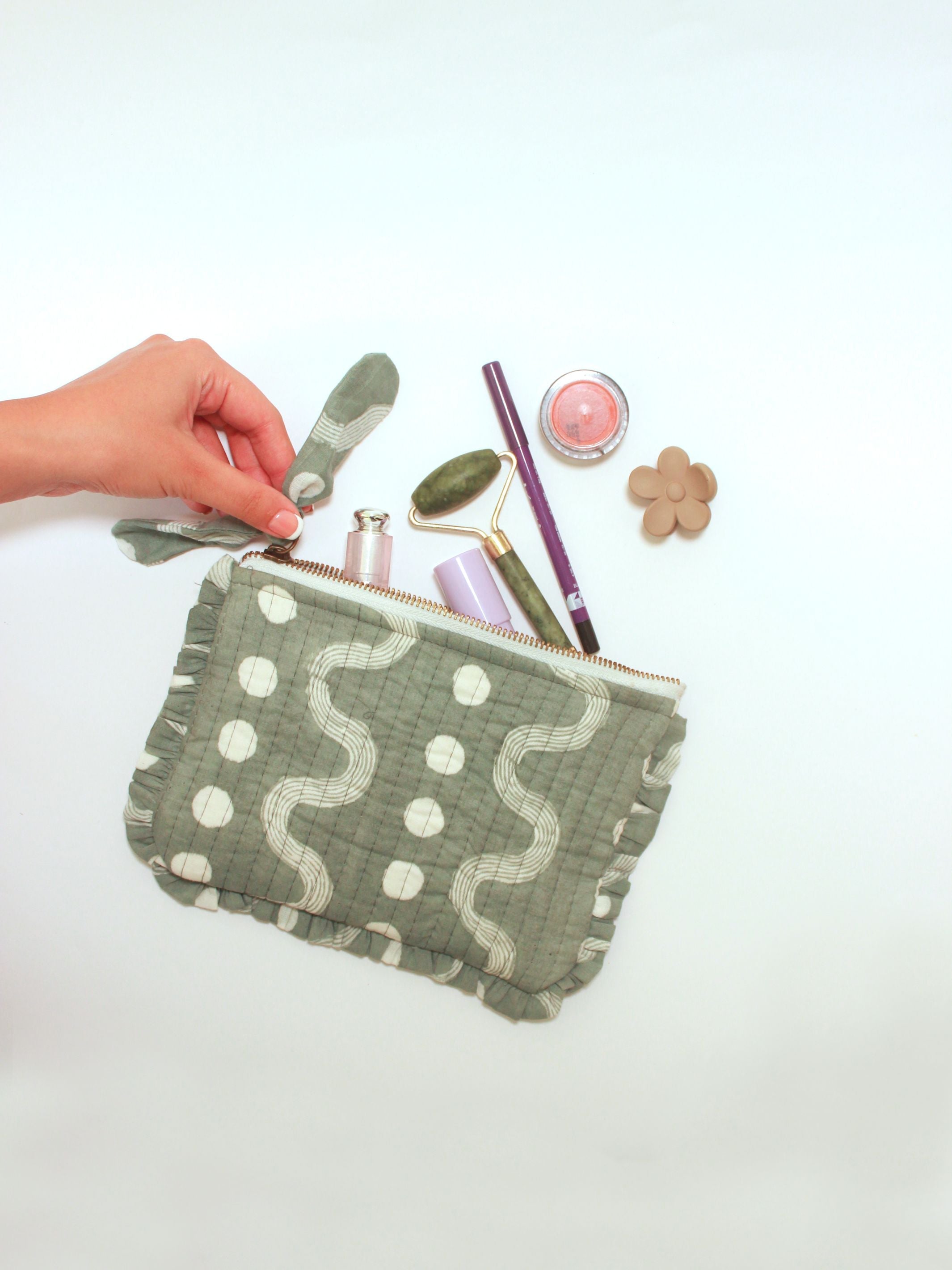 Cotton Travel Organizer Kit - Sustainable Quilted Set of 3