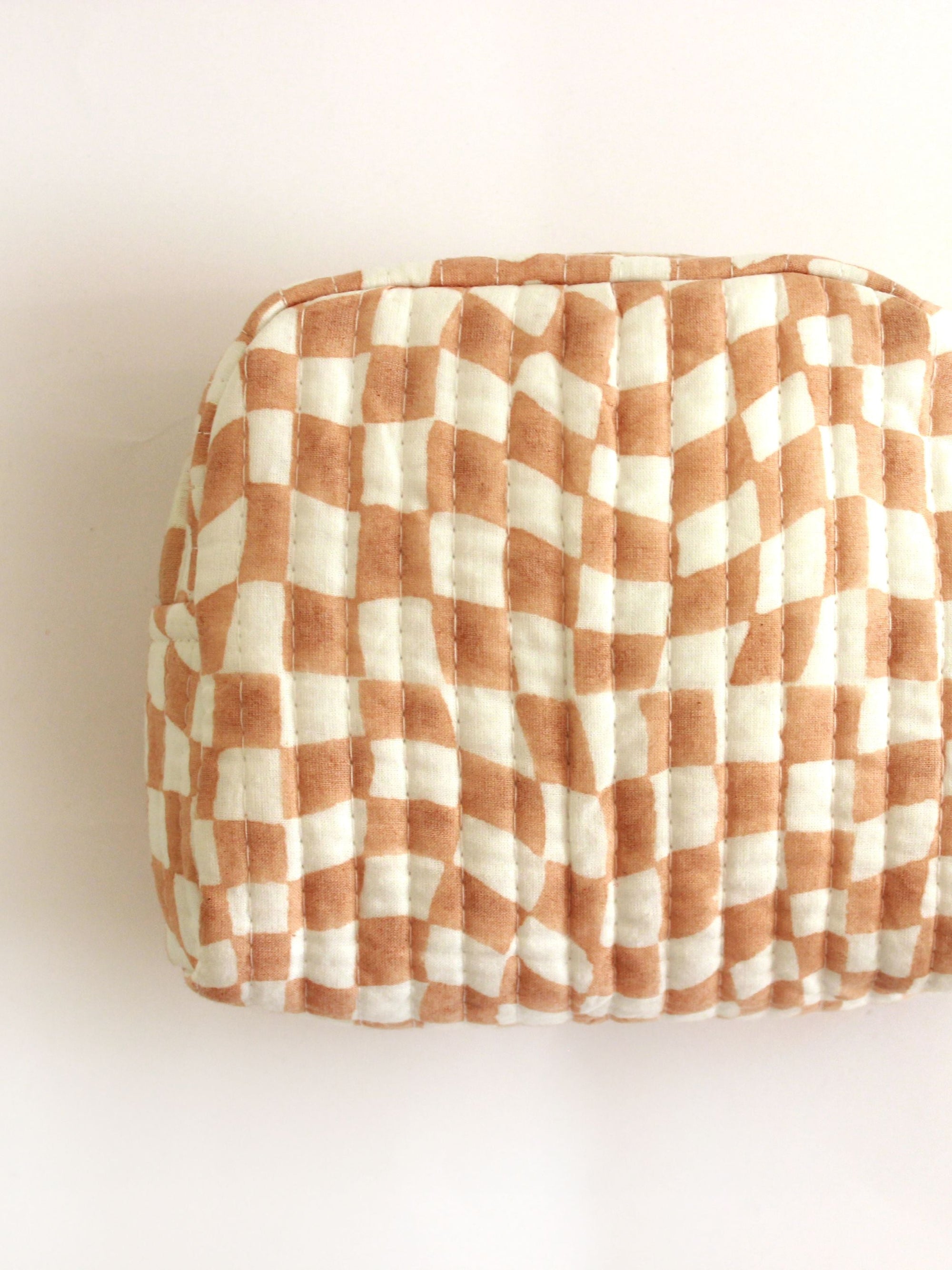 Cotton Travel Pouch - Sustainable Quilted Set of 3