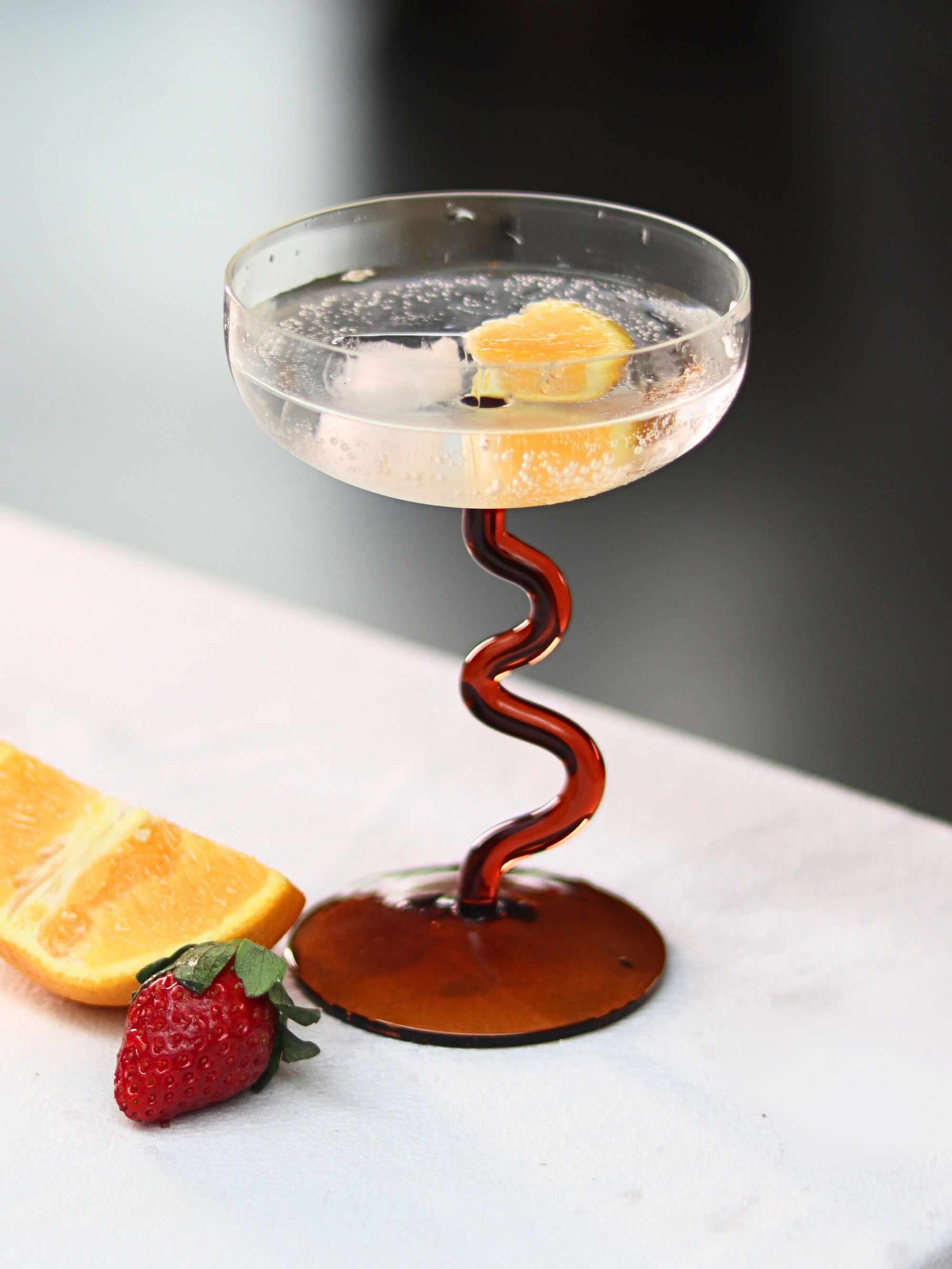 Swirl Cocktail Glasses - Amber
