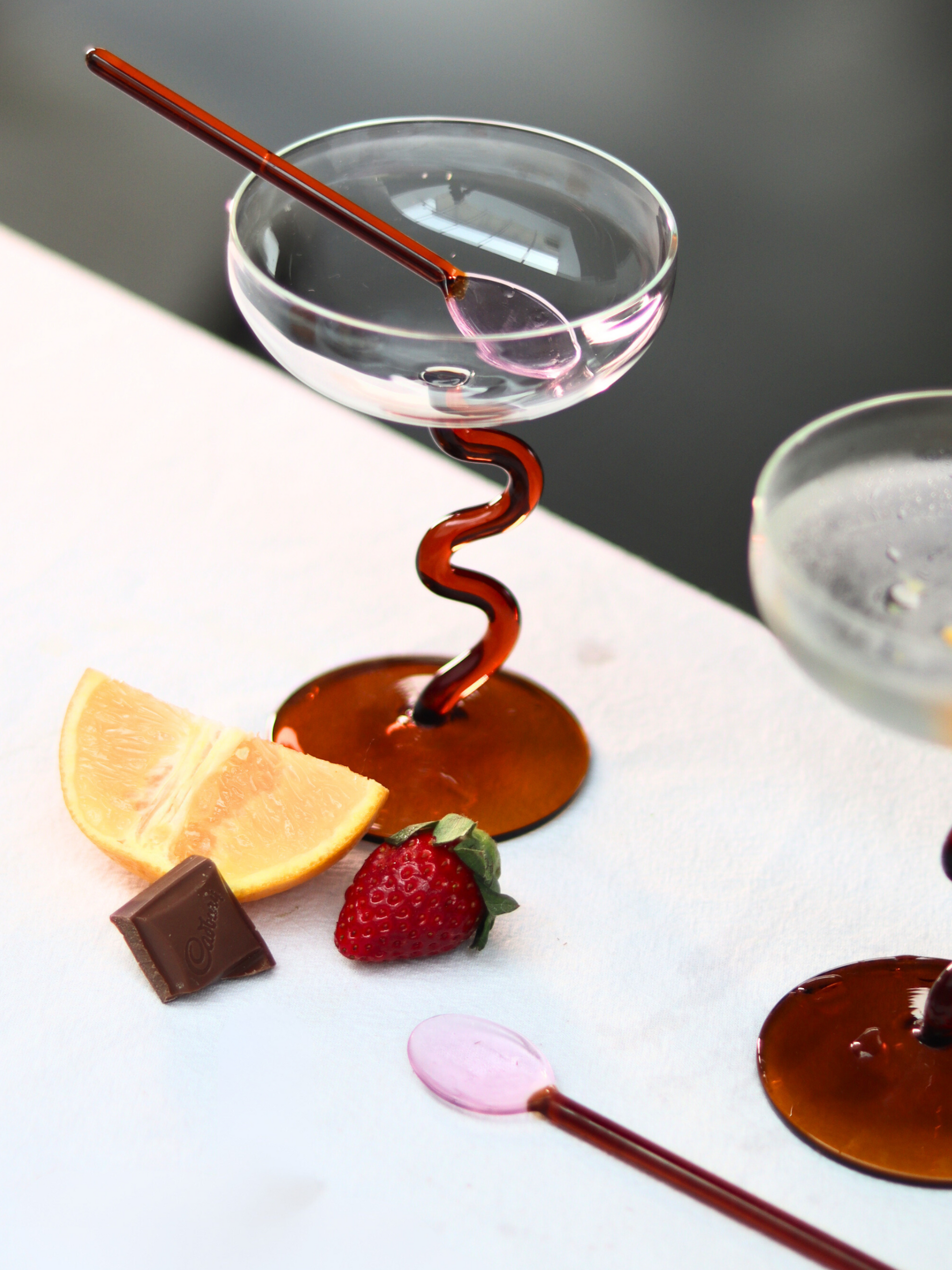 Swirl Cocktail Glasses - Amber