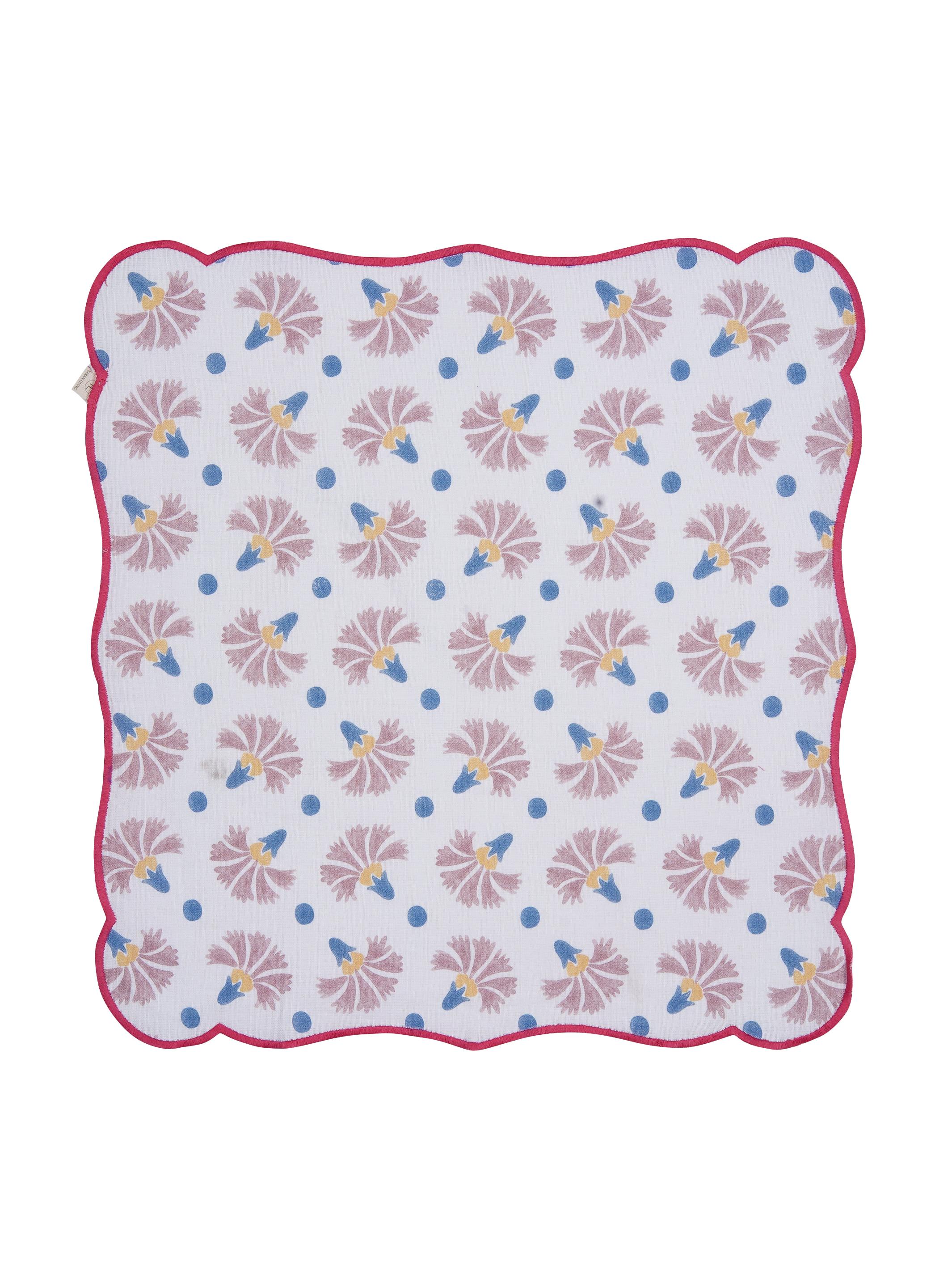 Set Of 2 - Raahat Buds Pink Cotton Napkin