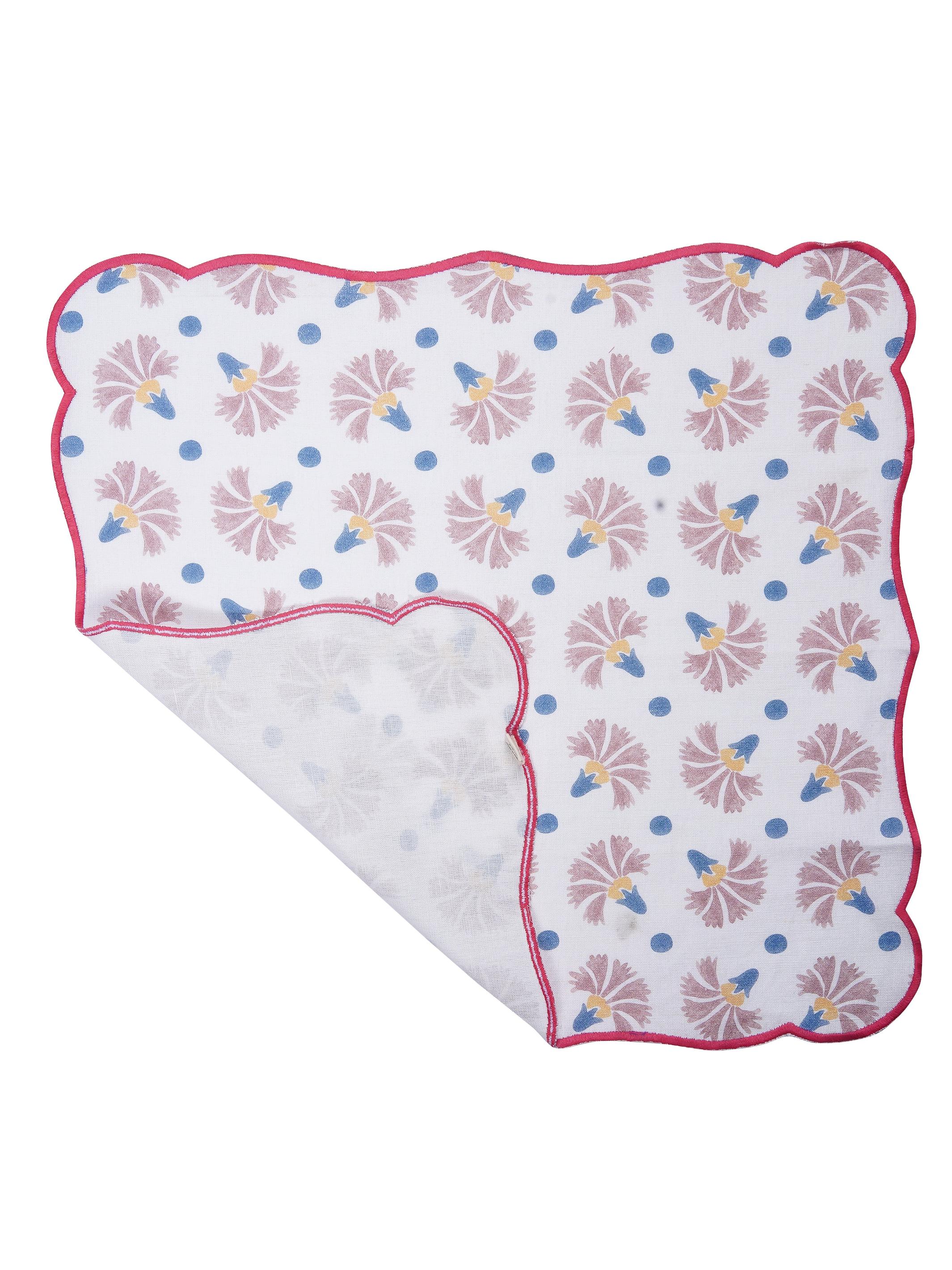 Set Of 2 - Raahat Buds Pink Cotton Napkin