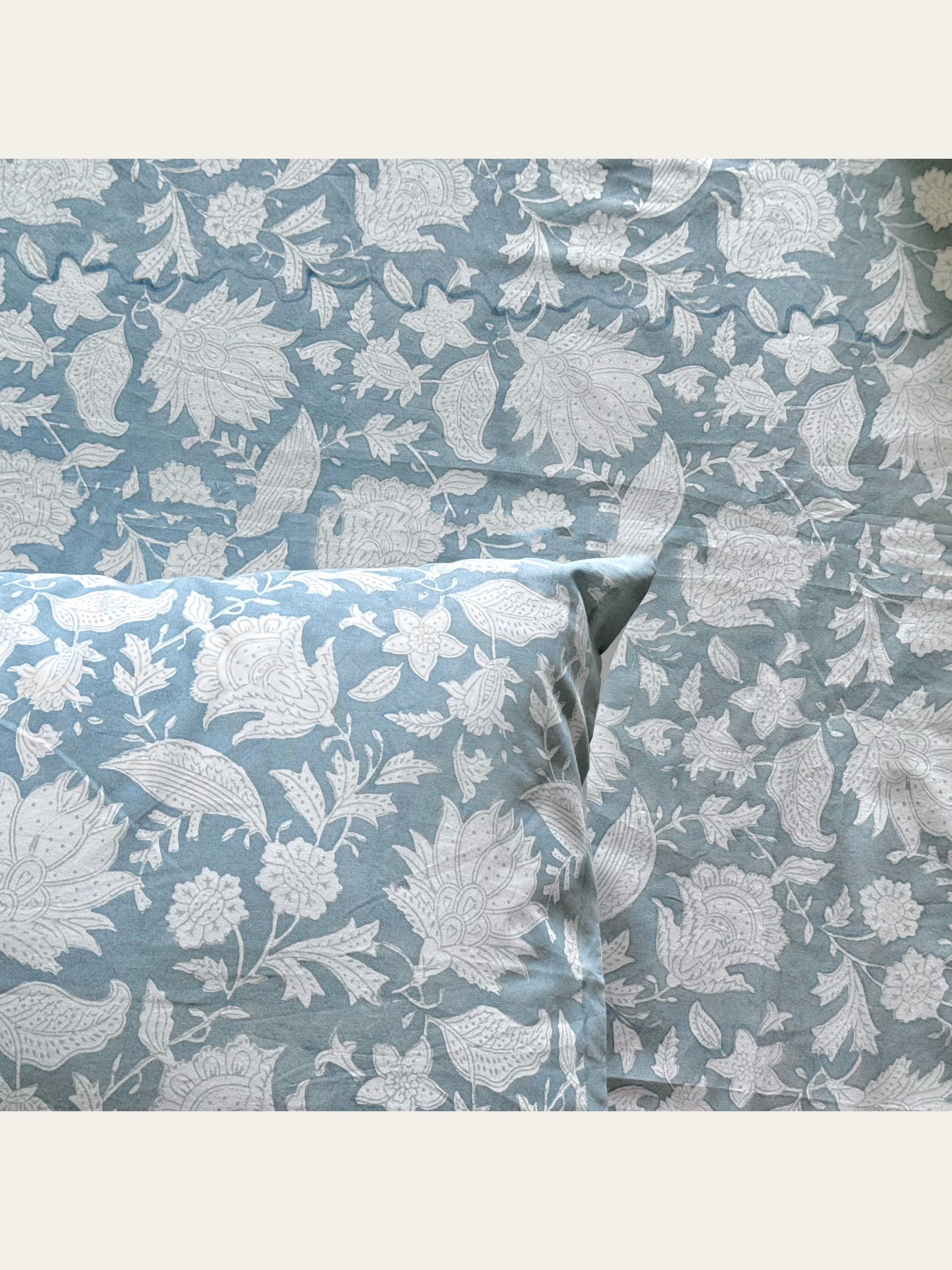 TBS011 Hand Block Print Cotton Bedsheet Set