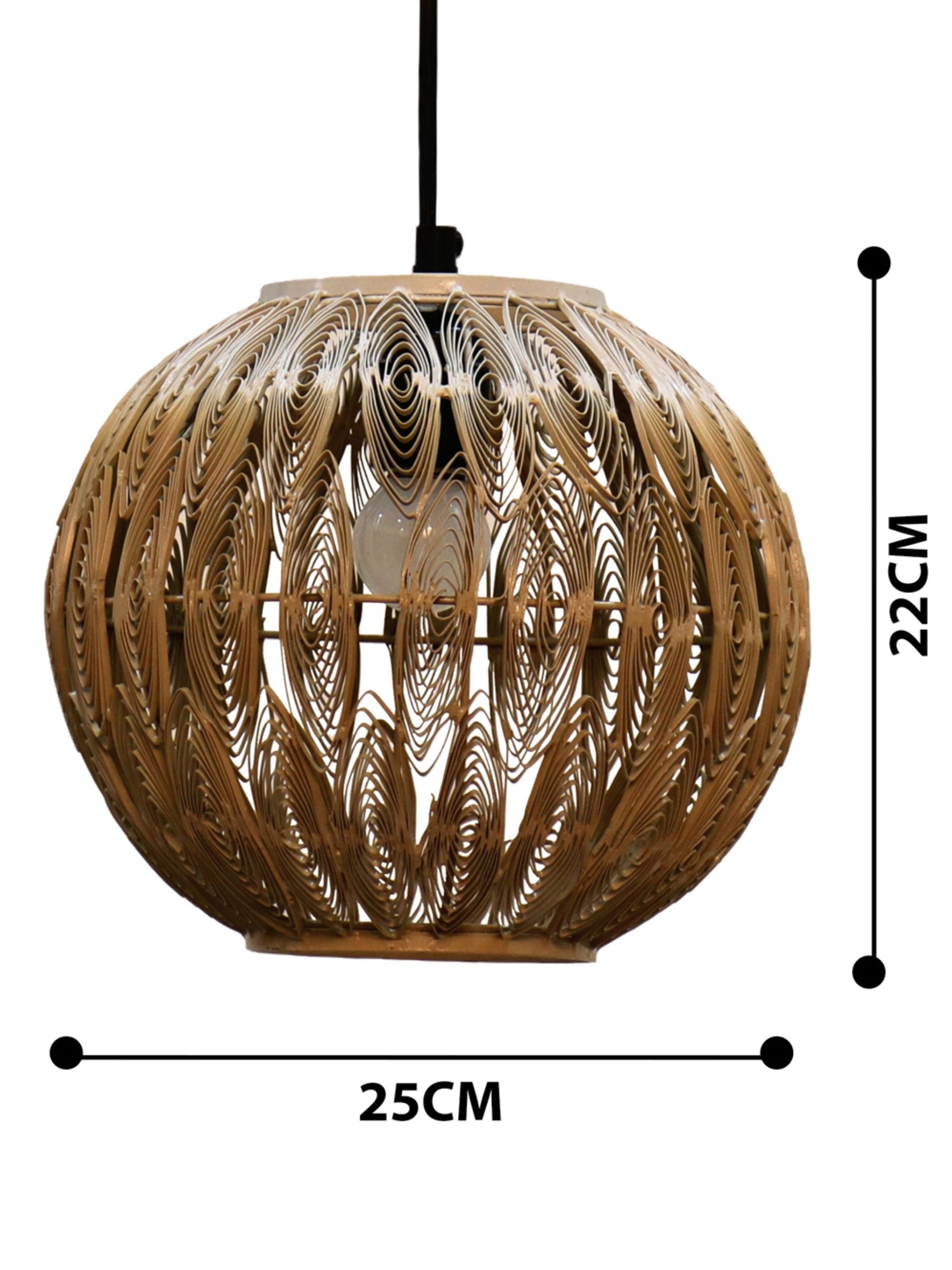 Tena Round Quilled Hanging Lamp