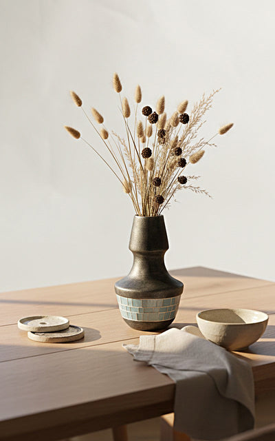 Terra Collection - Charcoal Crest Vase