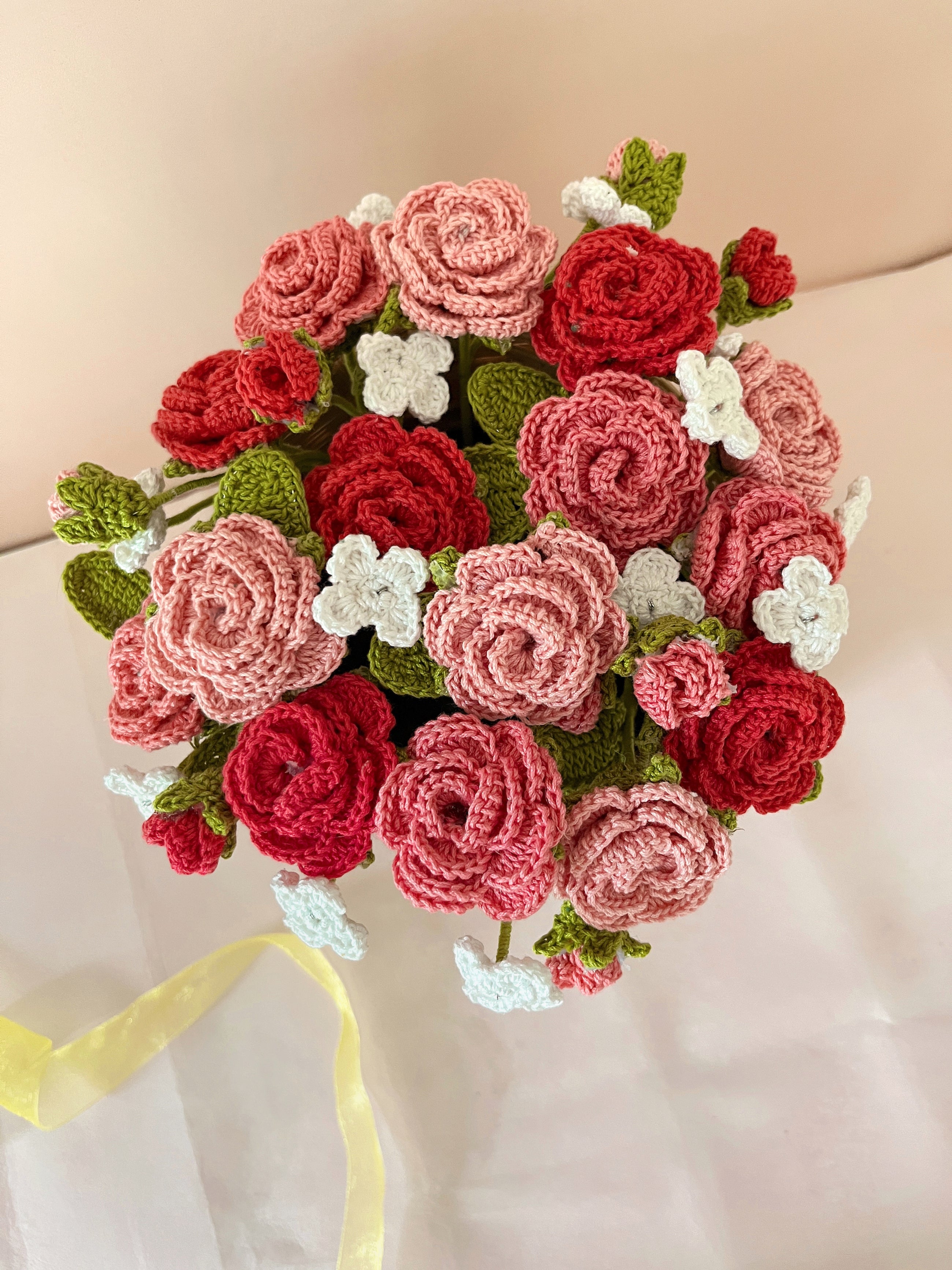 Crochet Rose Basket