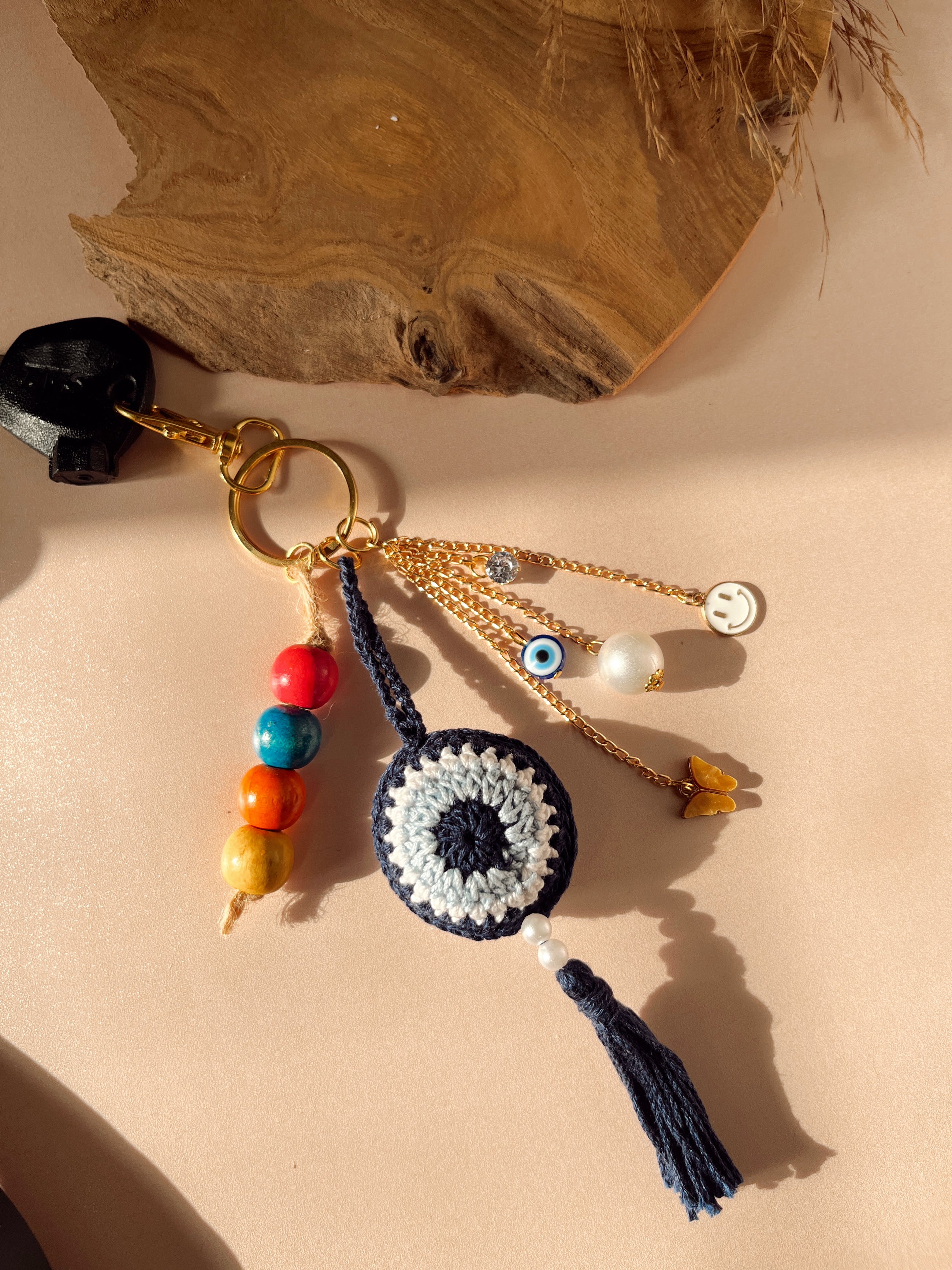 Crochet Evil Eye Bag Charm