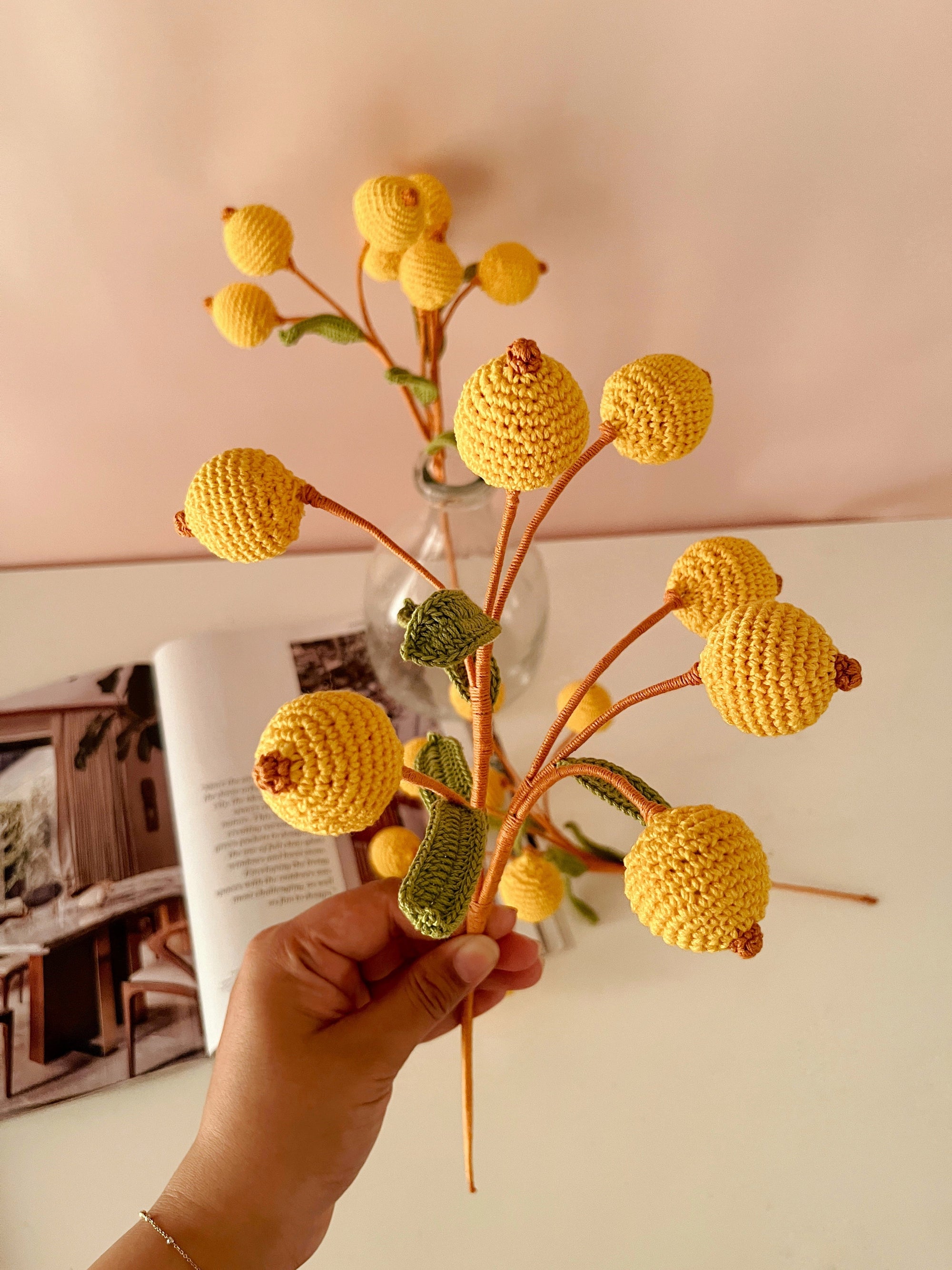 Crochet Fruit Decor Stick