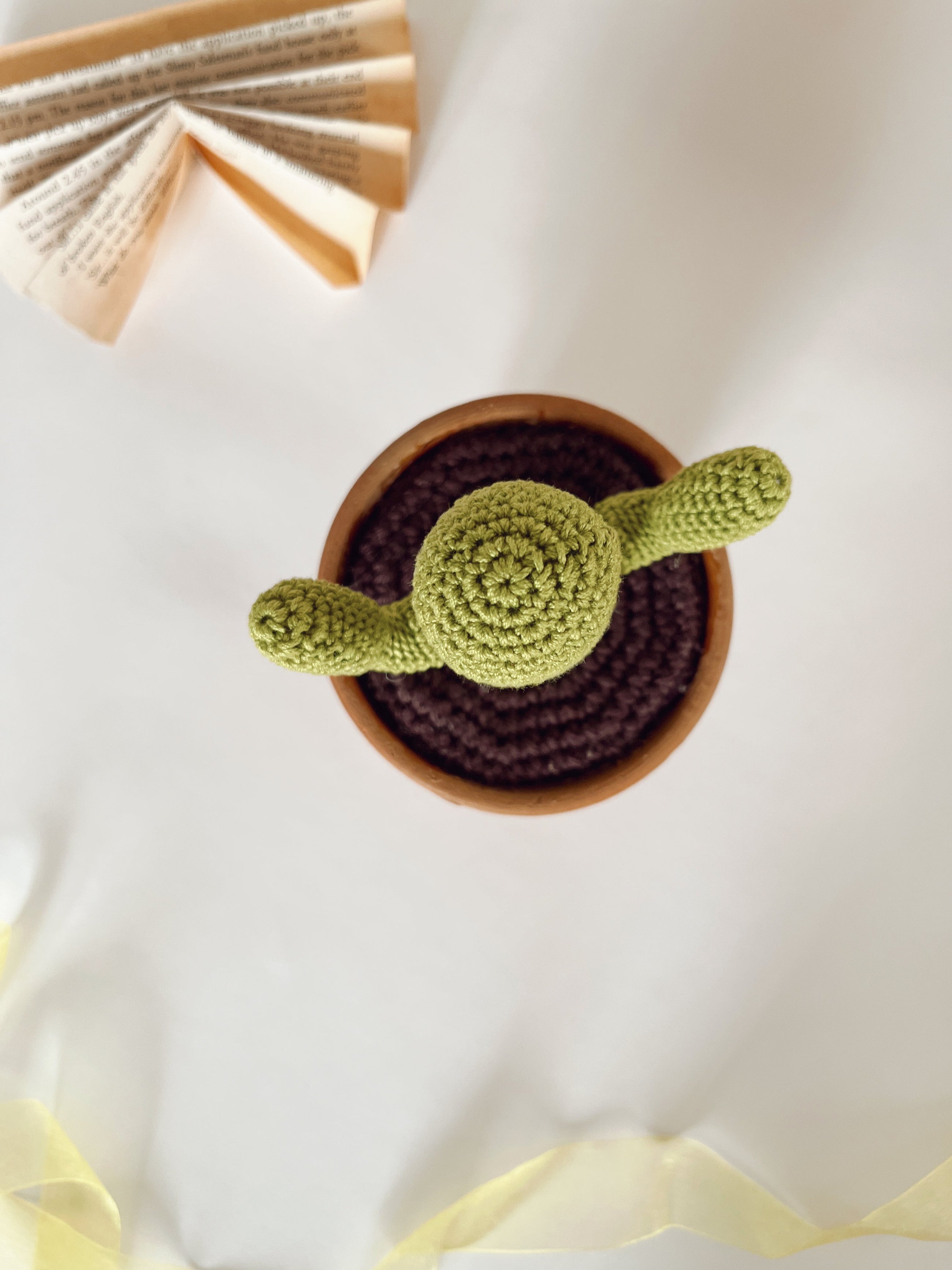 Terracotta crochet cactus