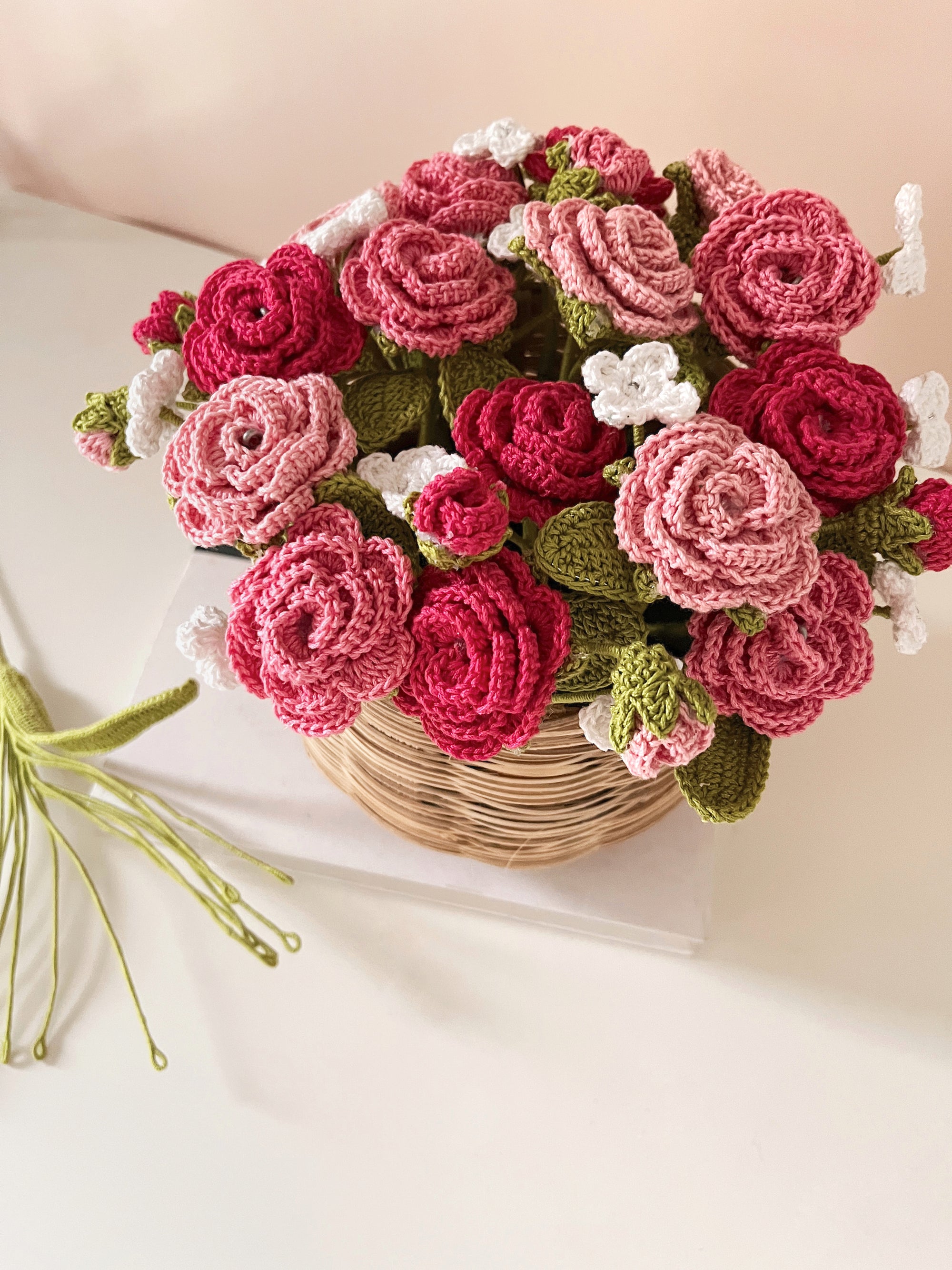 Crochet Rose Basket