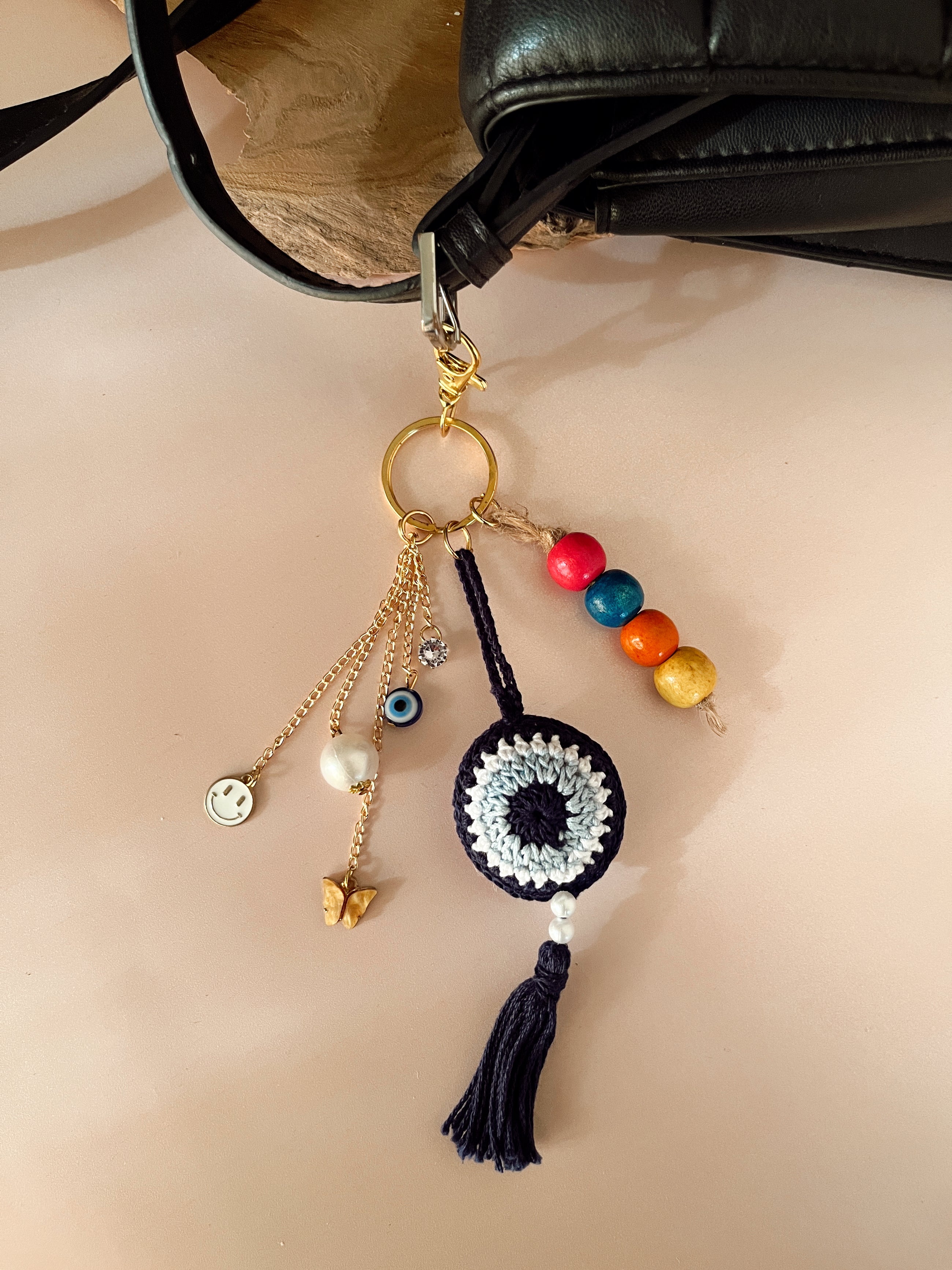 Crochet Evil Eye Bag Charm