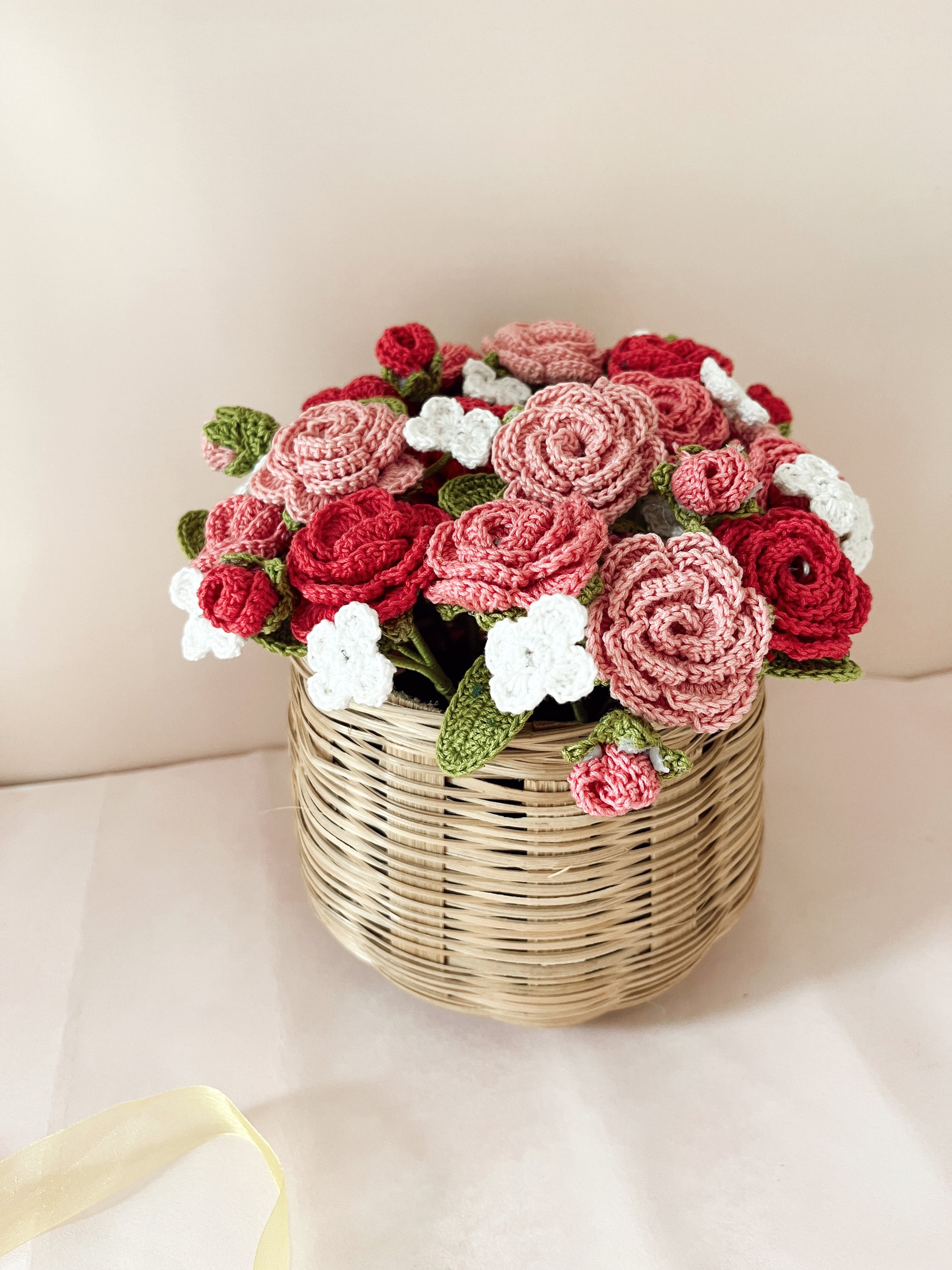 Crochet Rose Basket