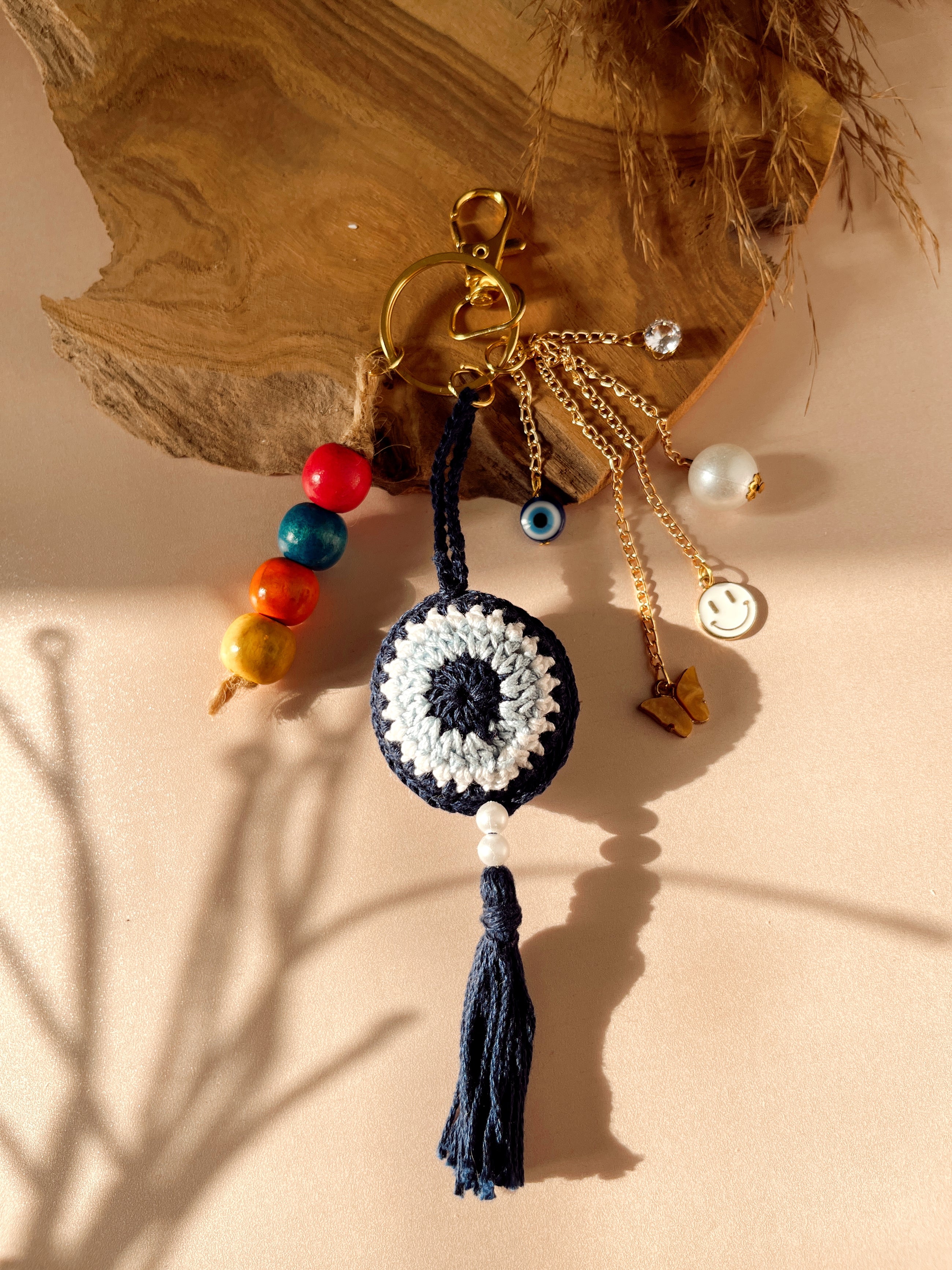 Crochet Evil Eye Bag Charm