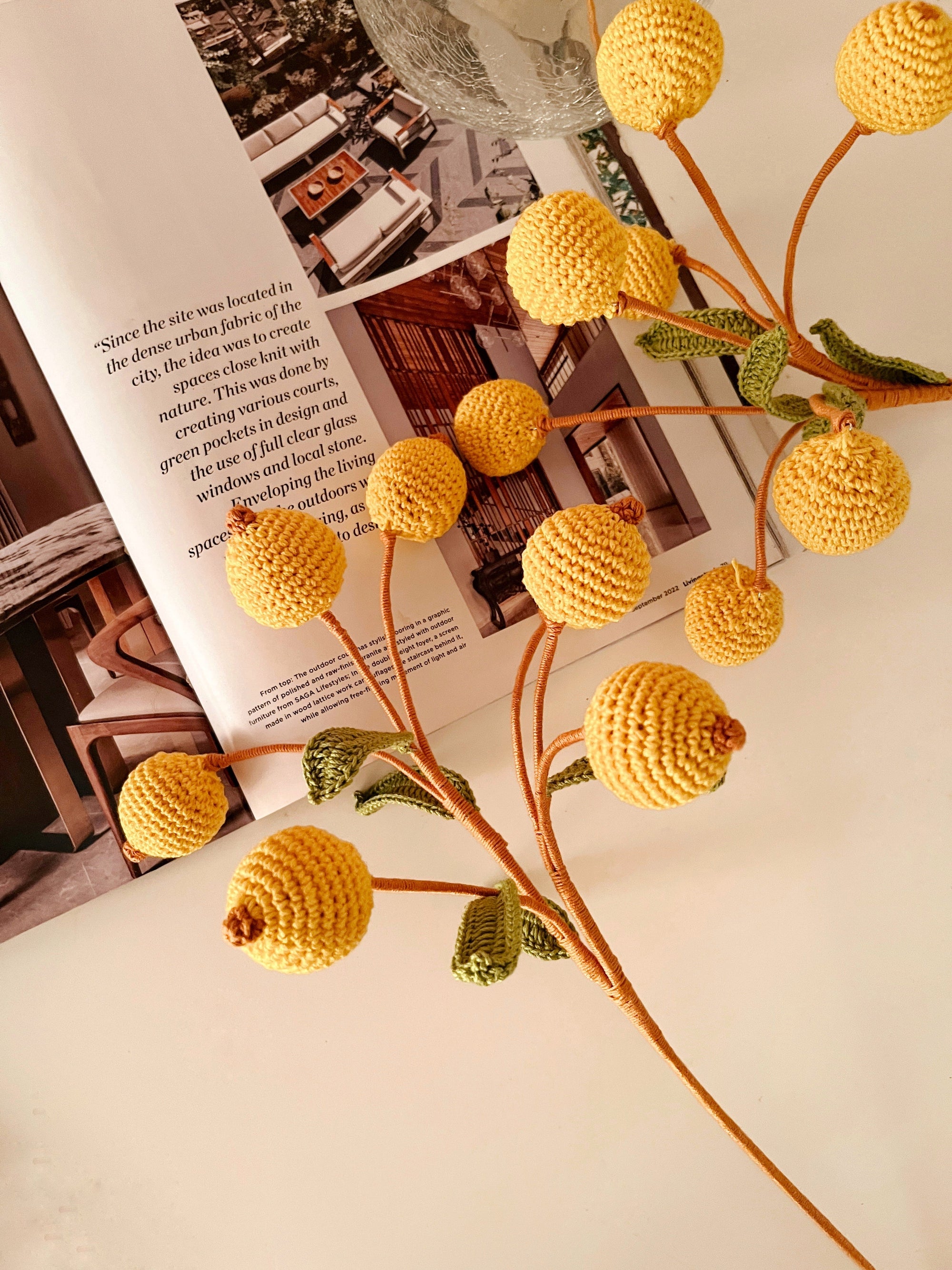 Crochet Fruit Decor Stick