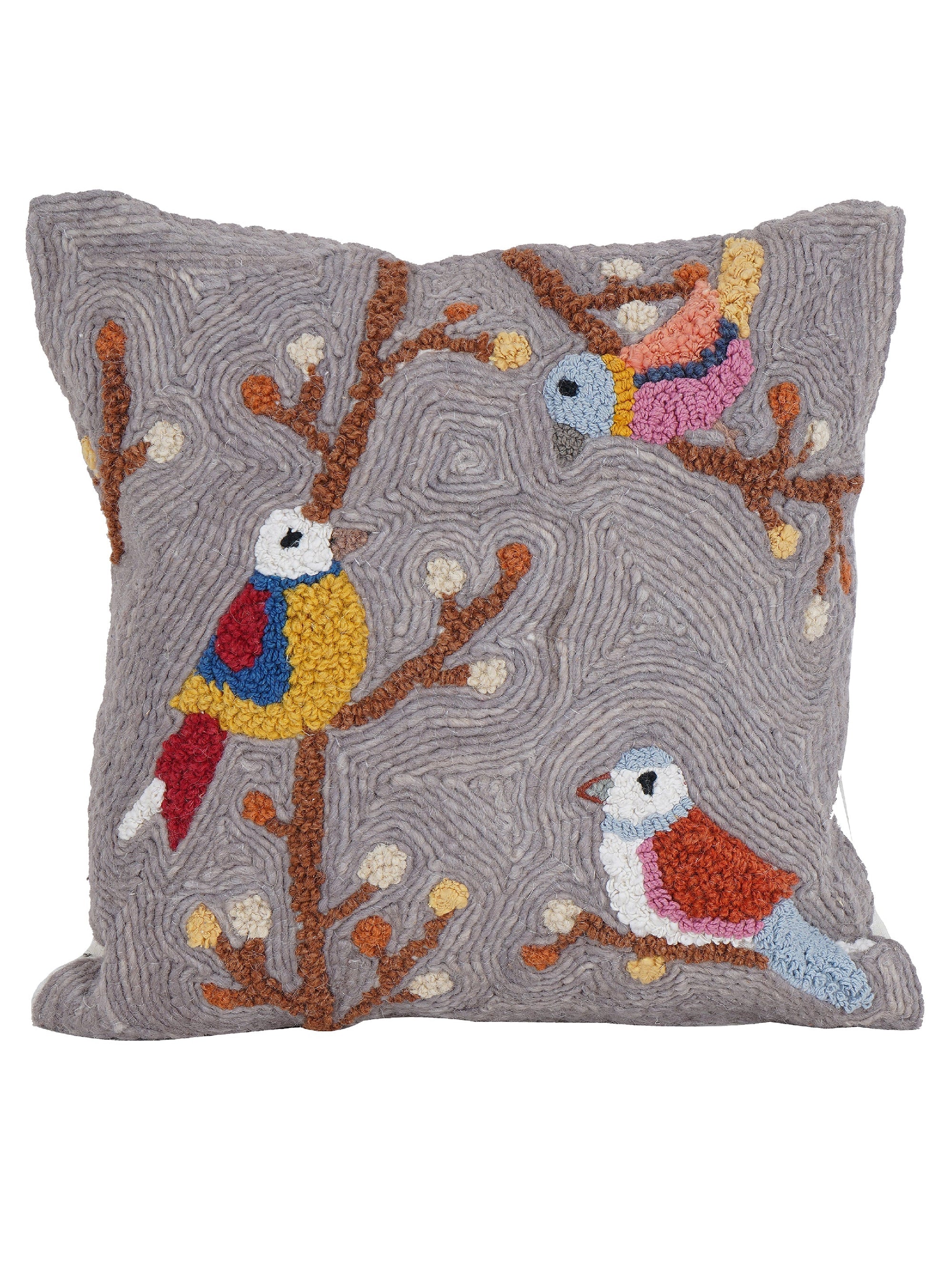 Cushion Cover - Three Birds Embroidered
