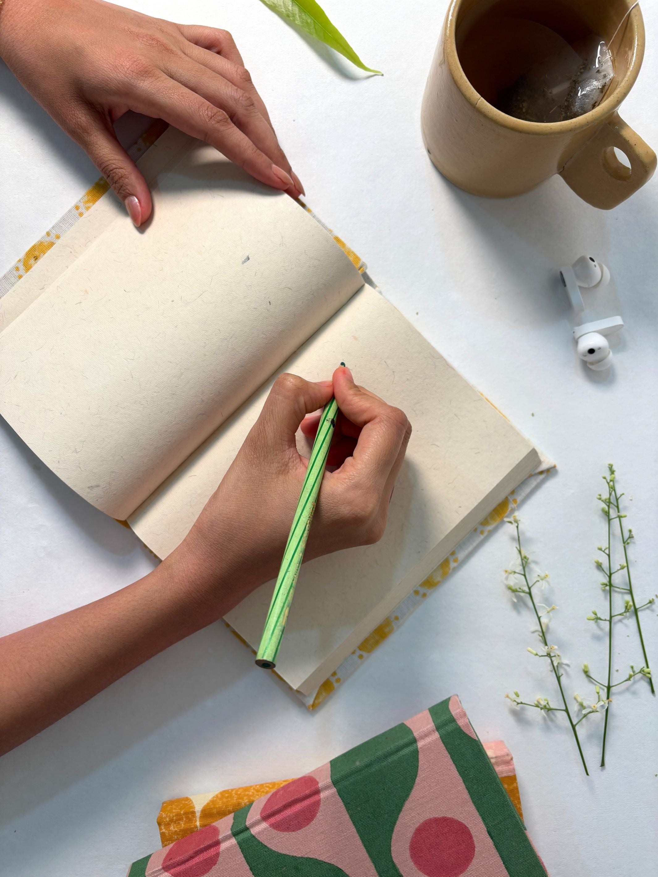 Handcrafted Sustainable A5 Diary Journal Notebook l Handmade Paper l Tide Dot