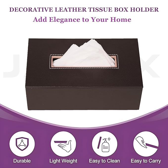 Leather Tissue Box- Black
