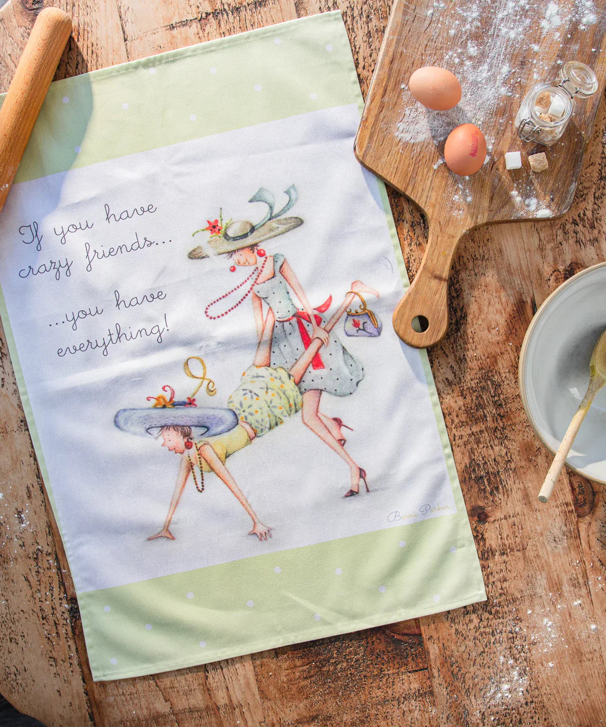 Berni Parker 'Crazy Friends' Tea Towel 1 Pack
