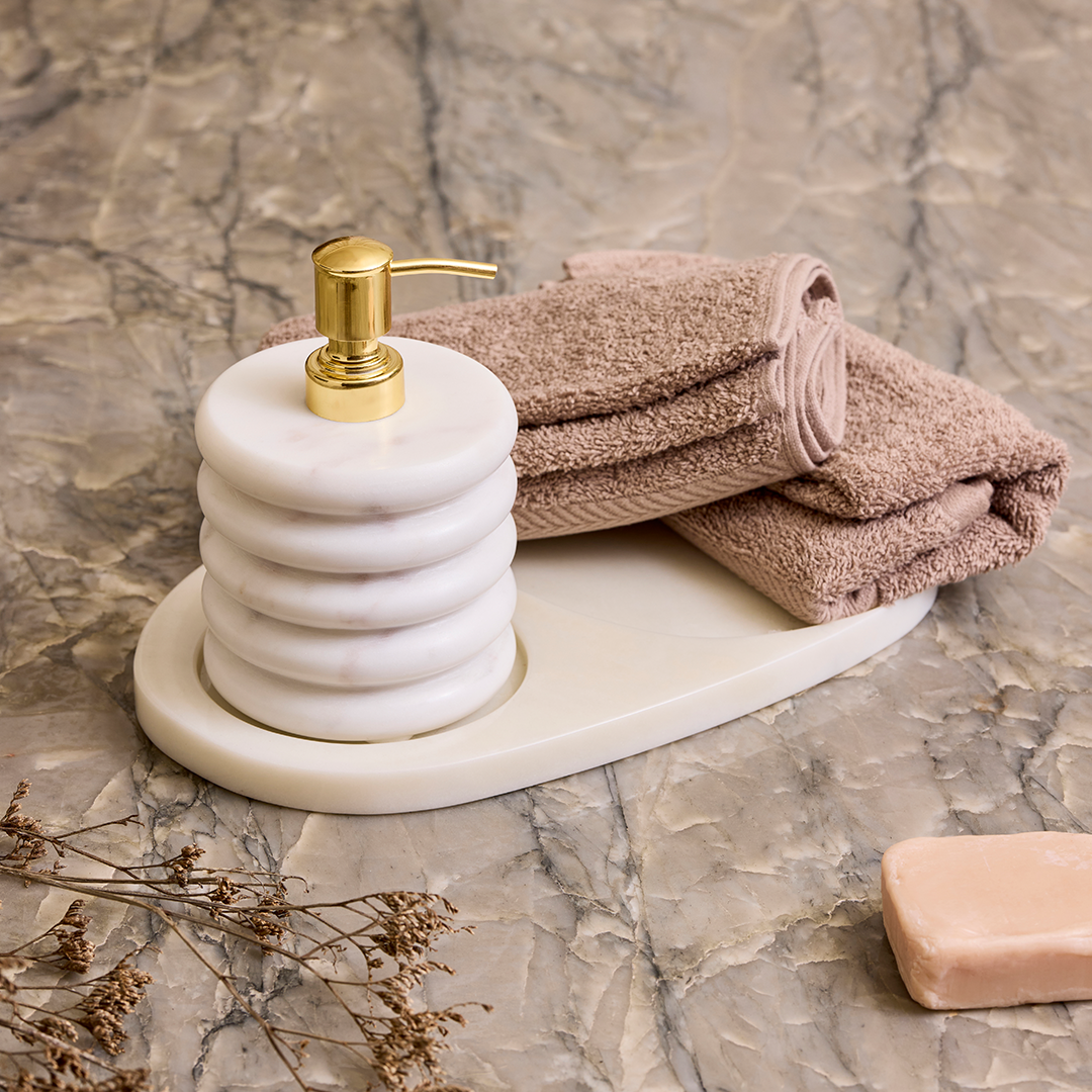 Handmade Luxe – White Marble Bathroom Set