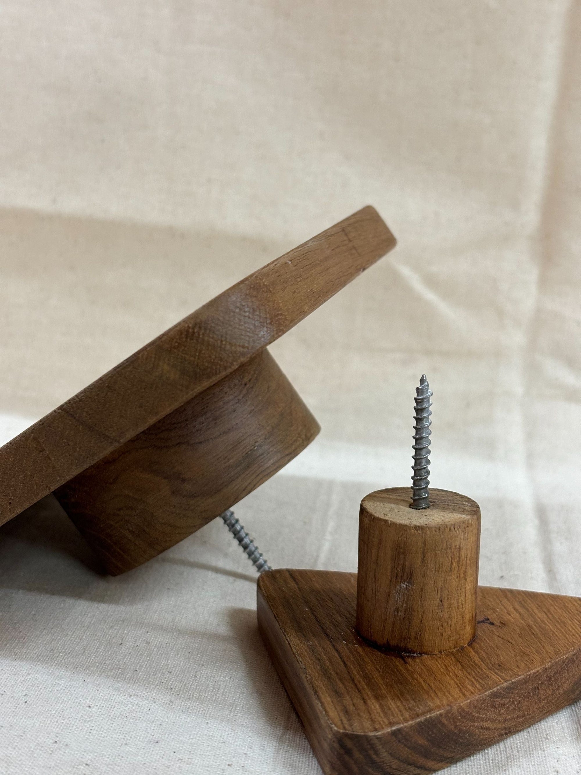 Wood Button Wall Hook - Triangle