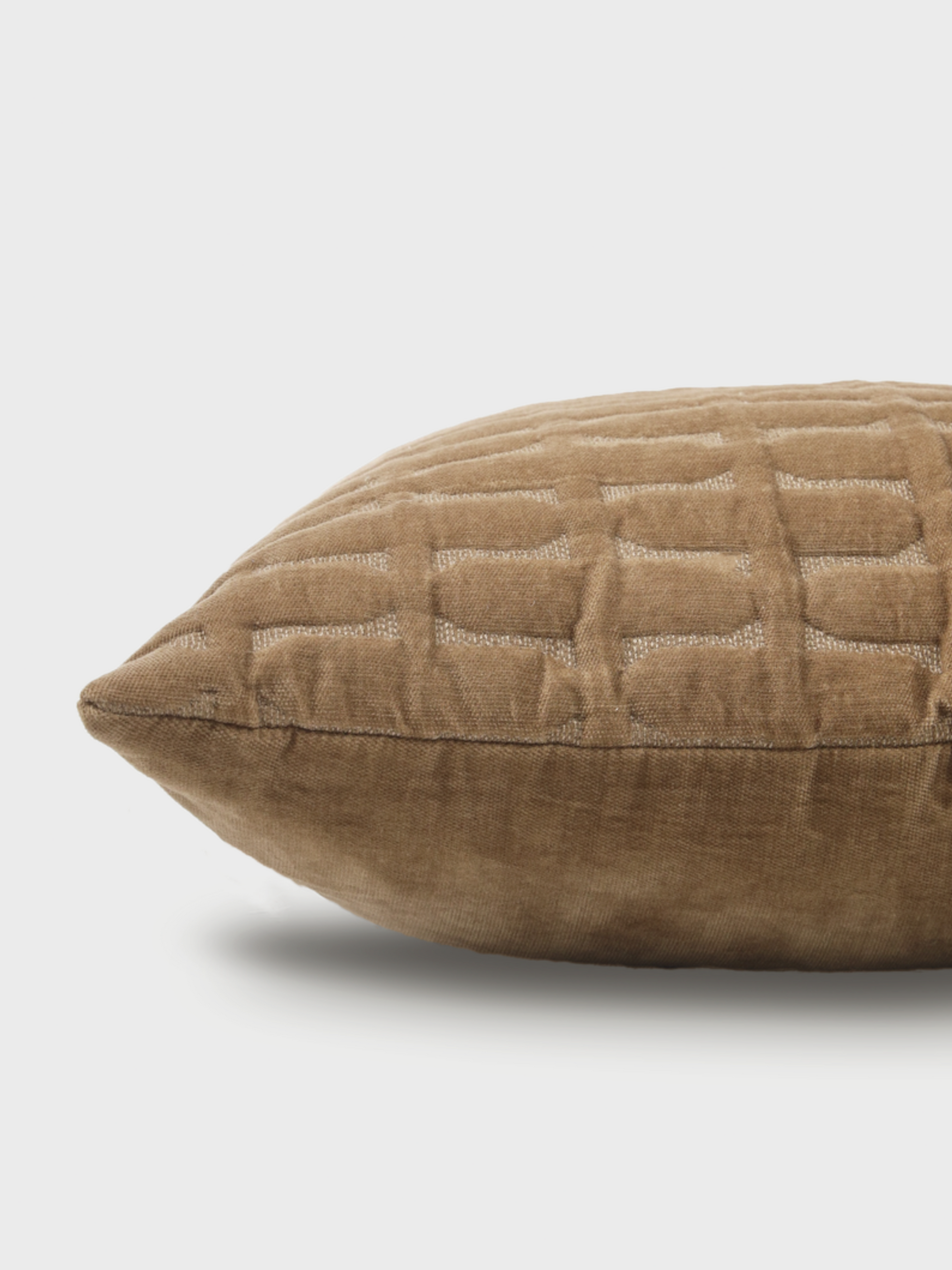 Twig Tan Brown Embroidered Velvet Cushion Cover